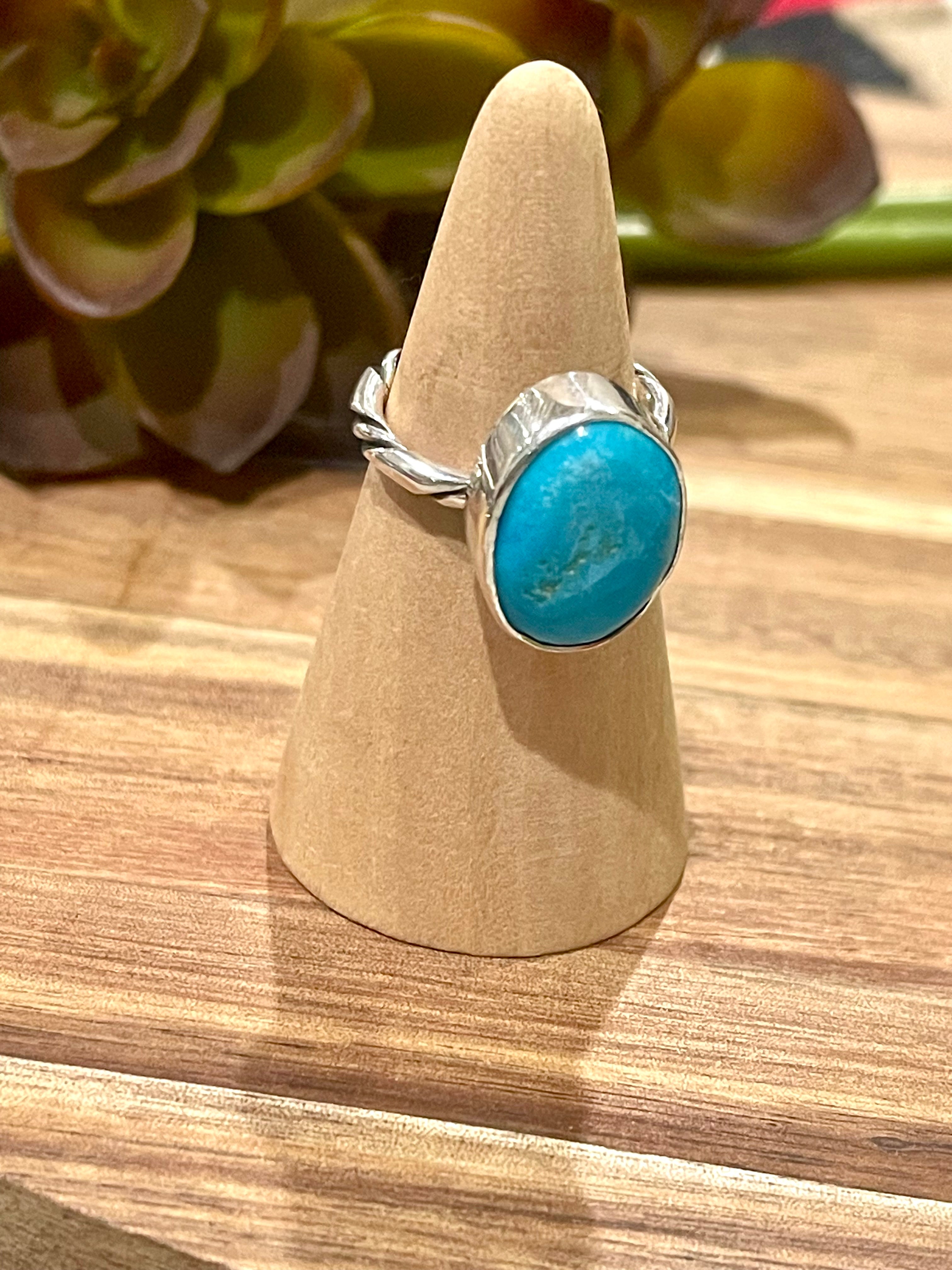 Navajo Turquoise & Sterling Silver Ring Size 5.75