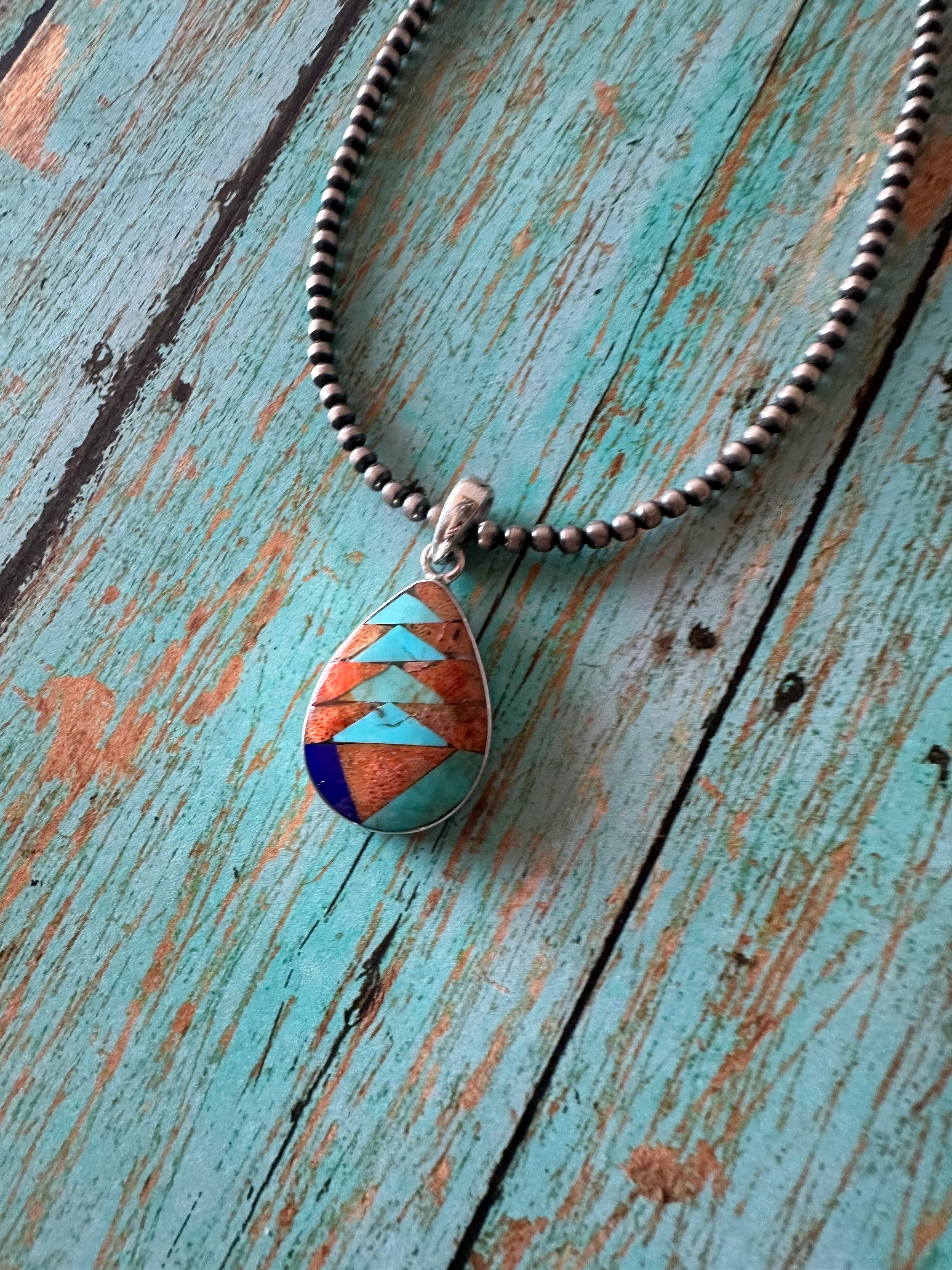 Gorgeous Handmade Sterling Silver Multi Stone Pendant