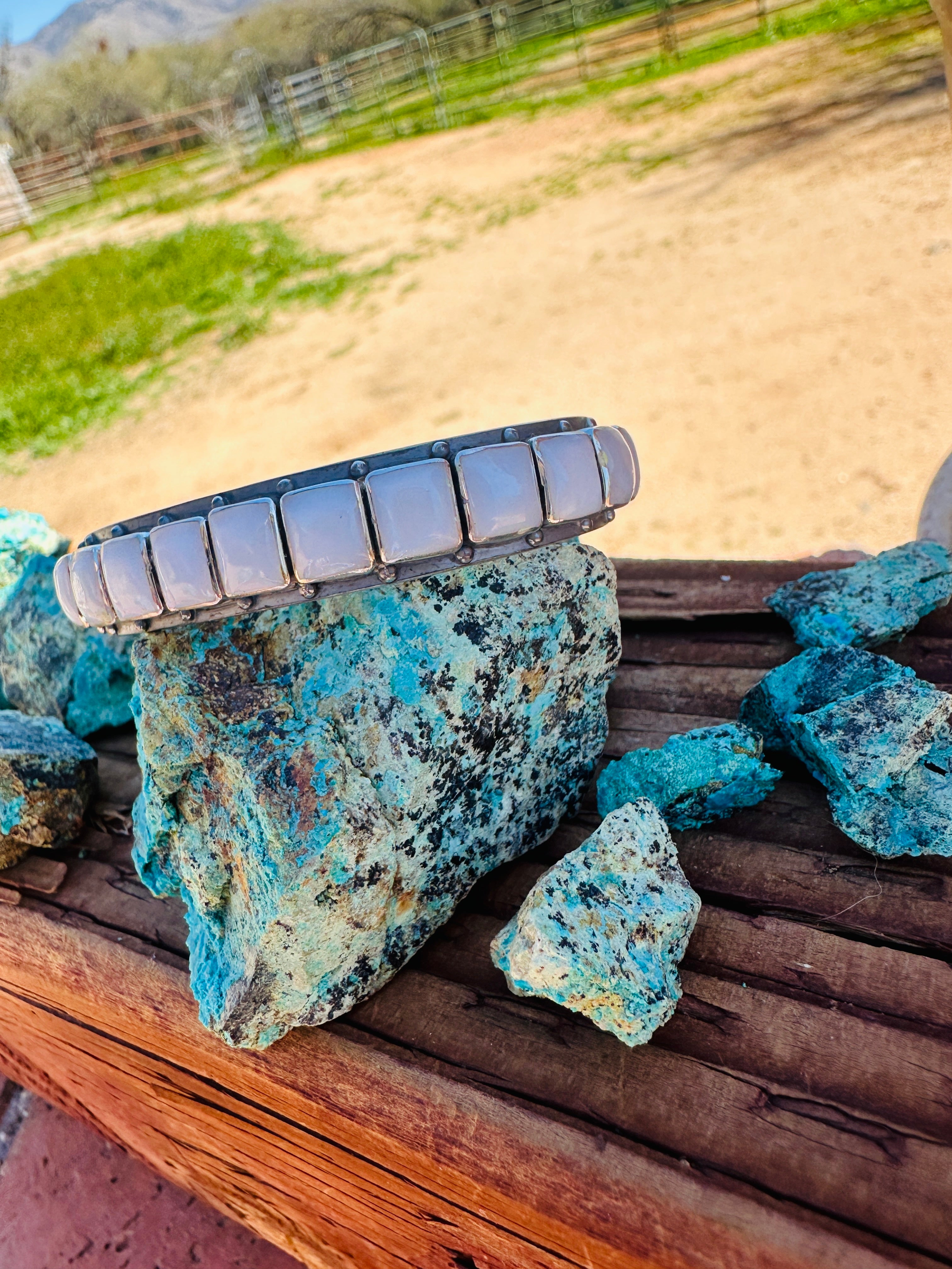 Handcrafted Sterling Silver and Mother of Pearl Cuff Bracelet by Federico Jimenez