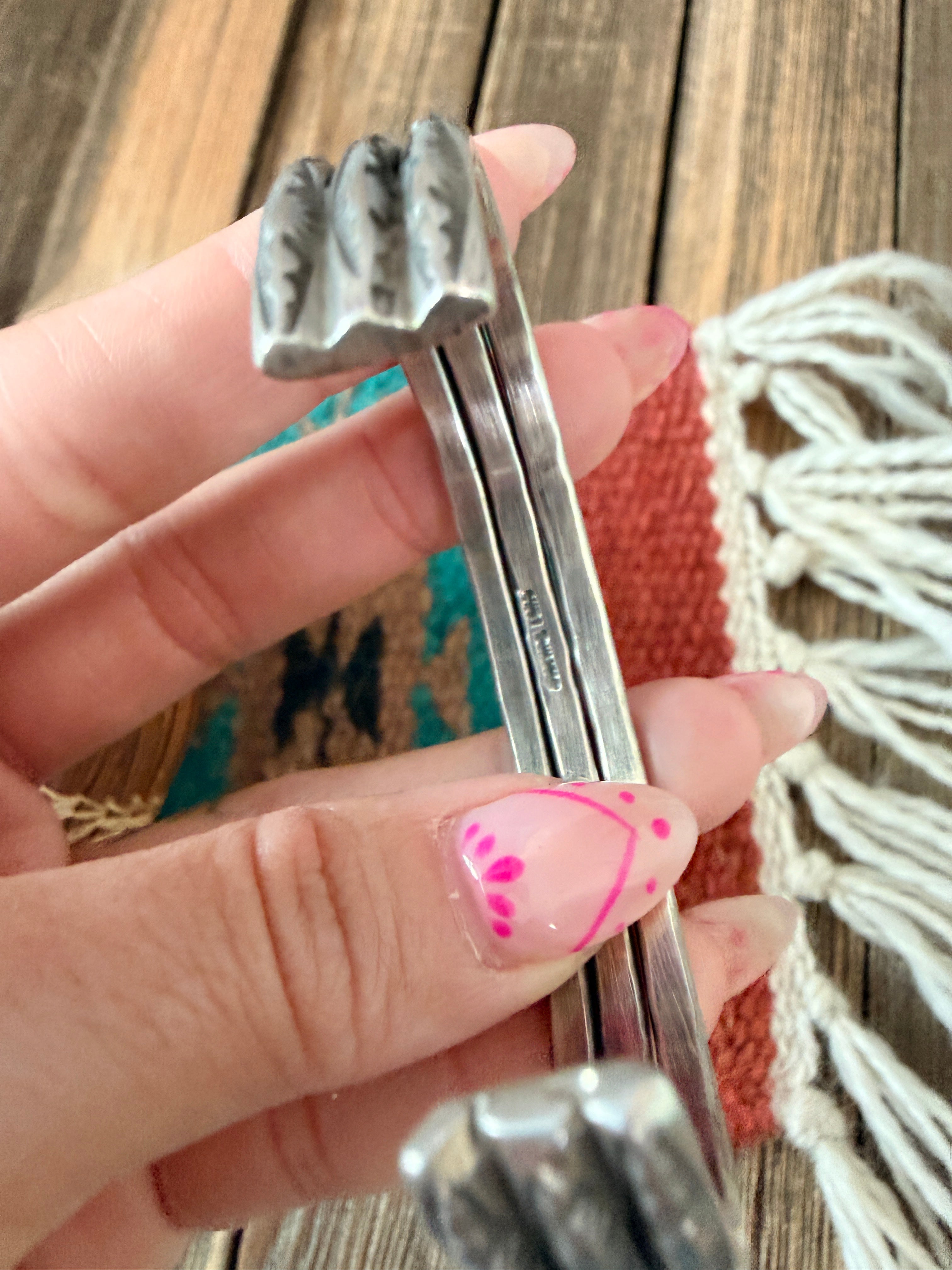 Hand Stamped Sterling Silver Cuff Bracelet