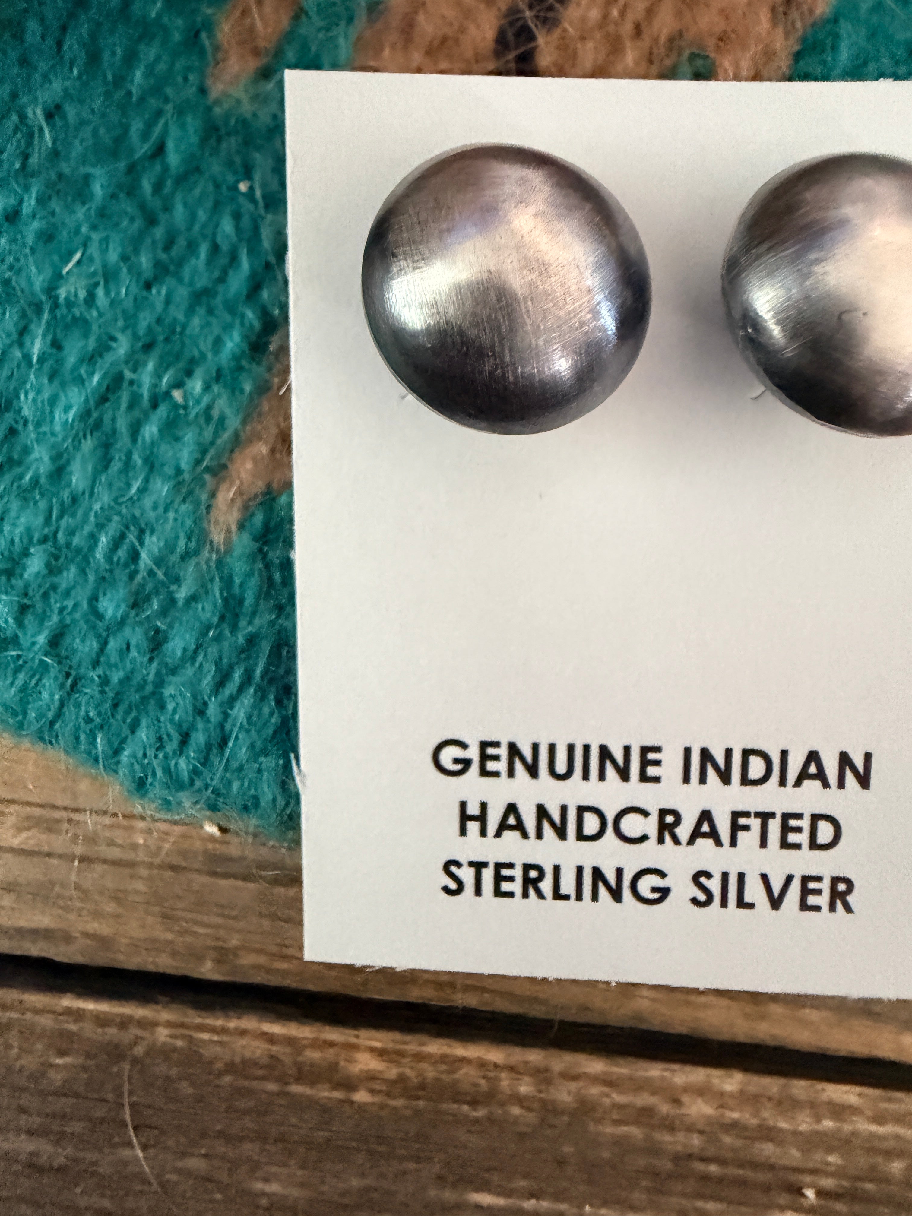 Handcrafted 12mm Sterling Silver Pearl Stud Earrings