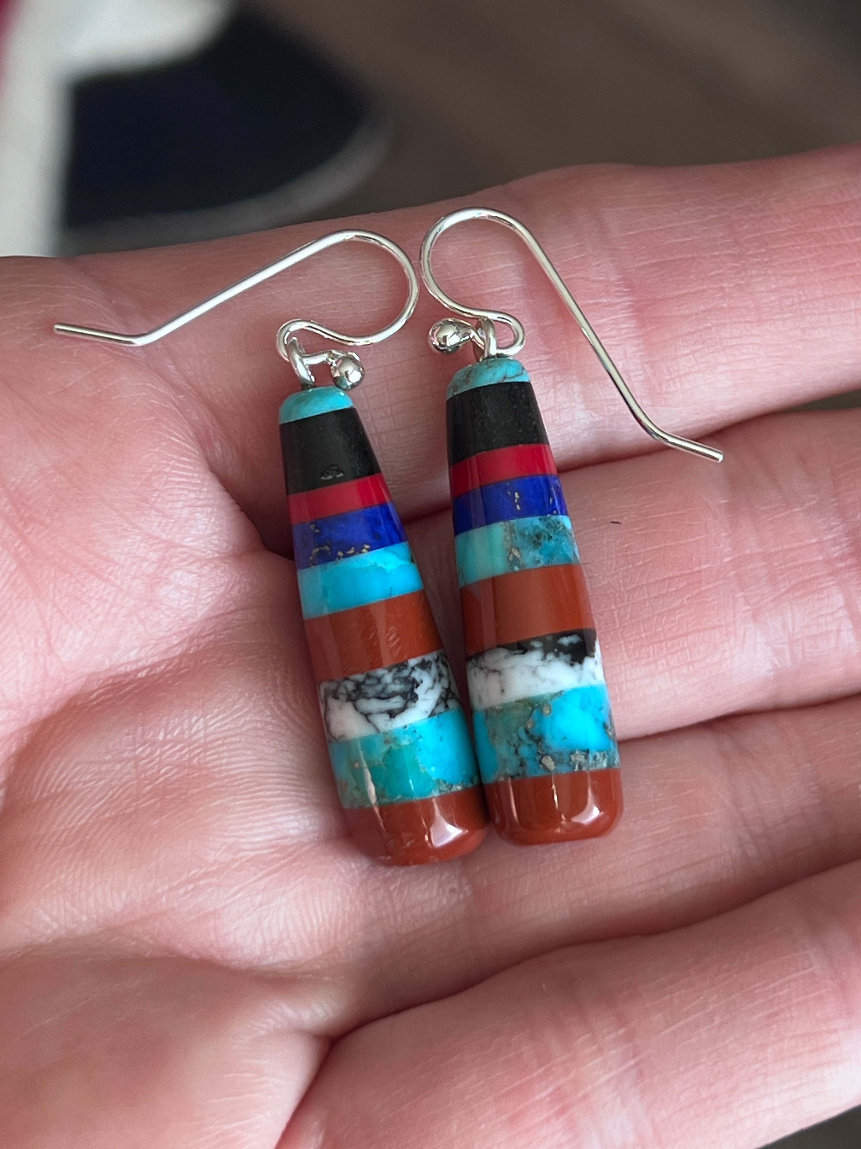 Santo Domingo Layered Multistone Earrings by Ronald Chavez, Stacked Gems #9