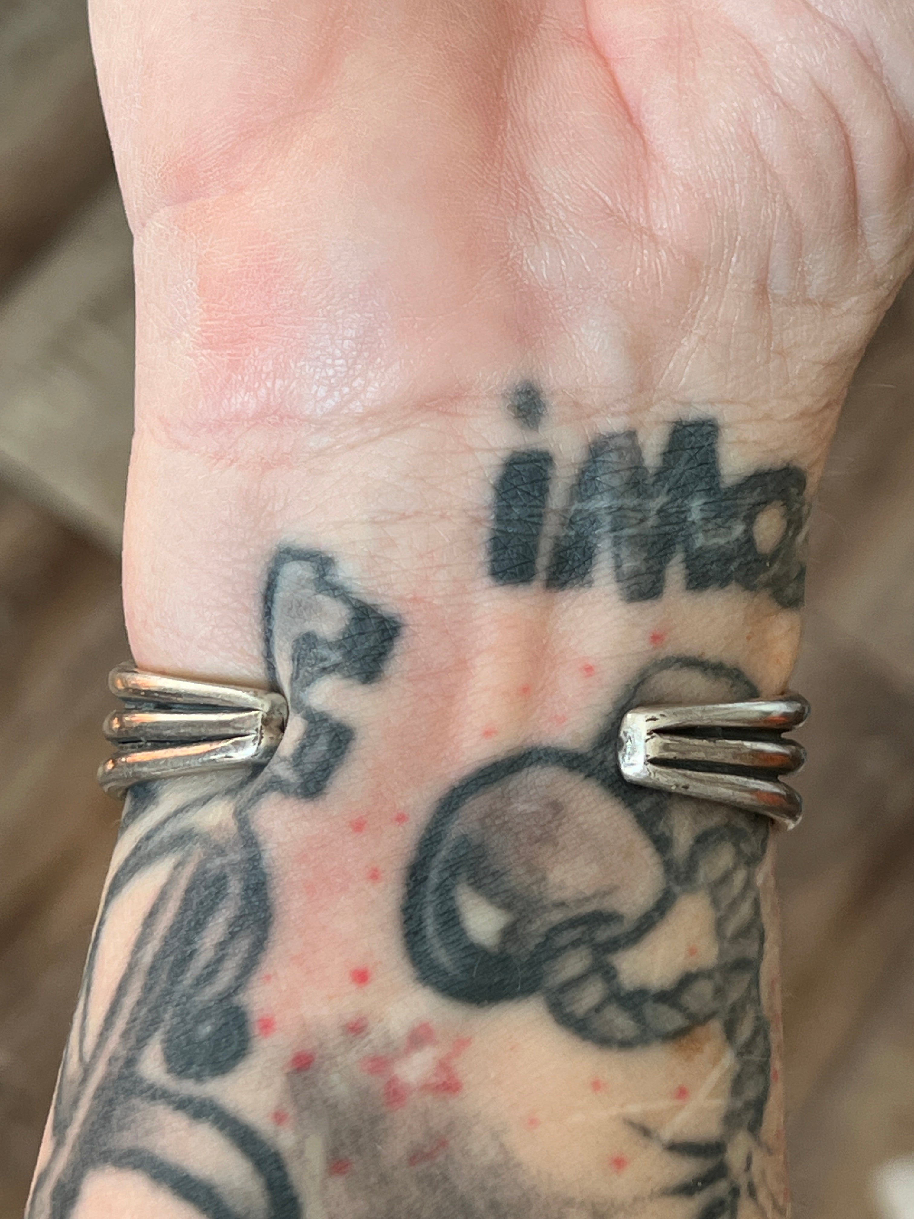 Hand Forged Old Pawn Sterling Silver & Turquoise Cuff Bracelet by Santa Fe Artist, Buffalo: The Cameo