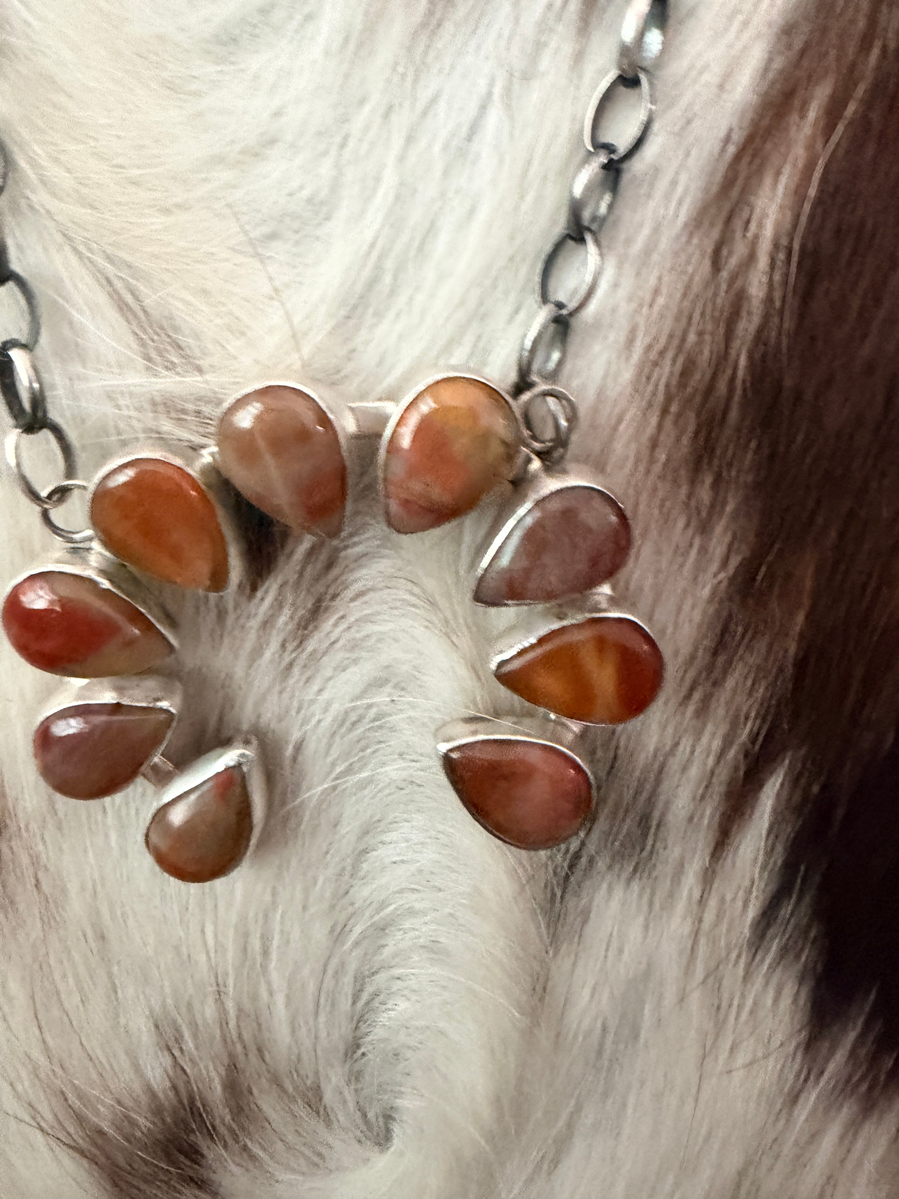Handcrafted Chalcedony & Sterling Silver Naja Necklace