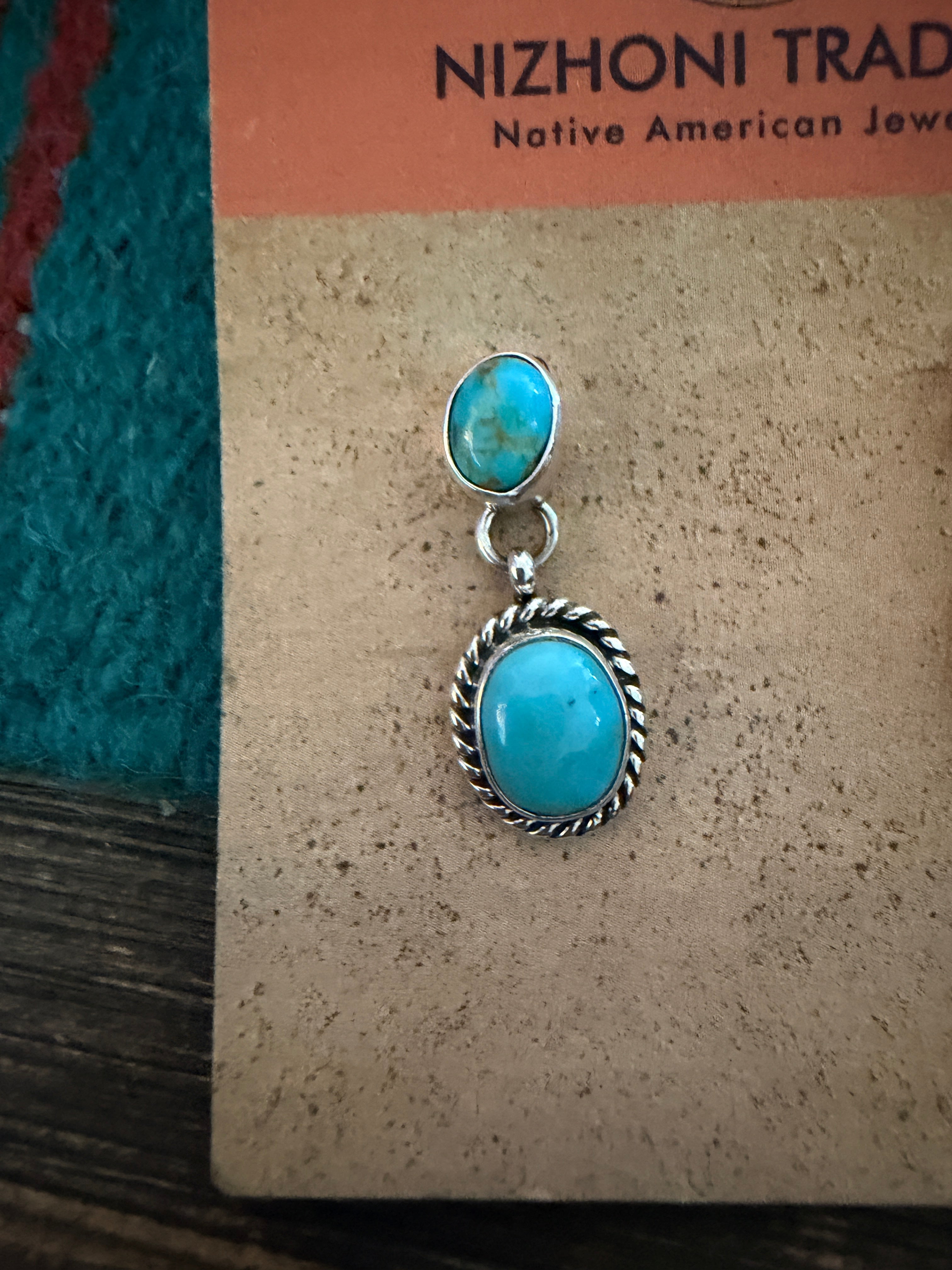 Handcrafted Turquoise & Sterling Silver Dangle Earrings