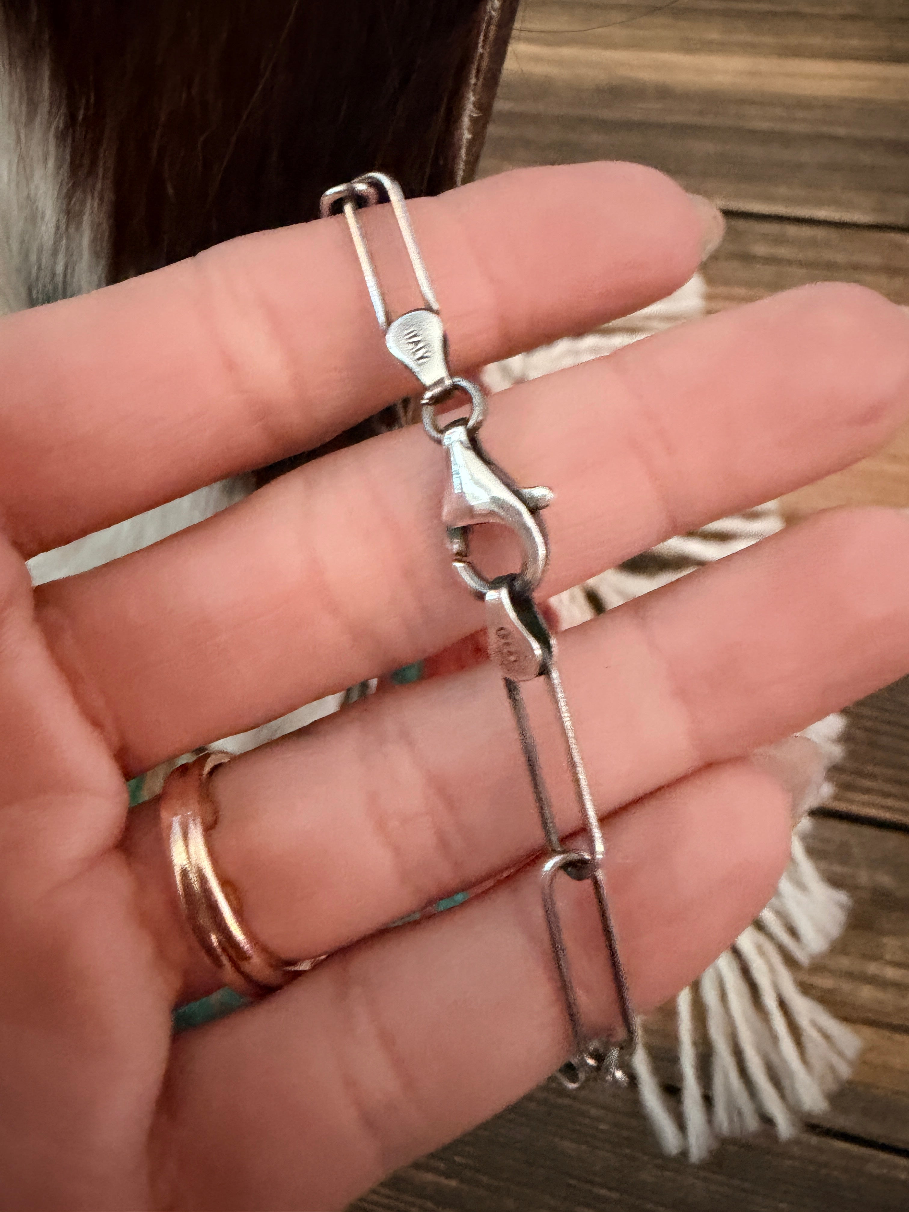 Handmade Sterling Silver, Turquoise & Spice Beaded Necklace