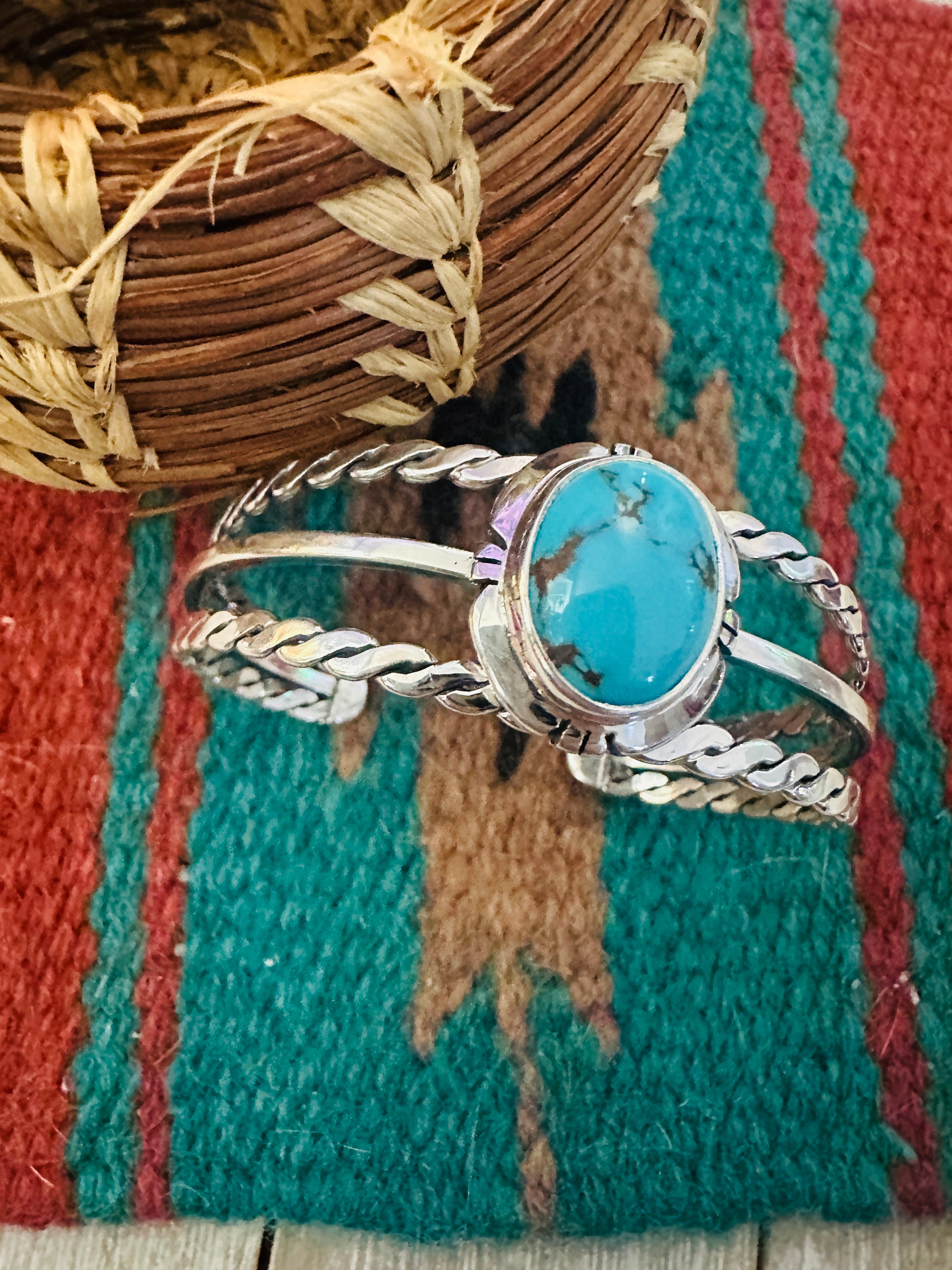 Handcrafted Sterling Silver & Turquoise Cuff Bracelet