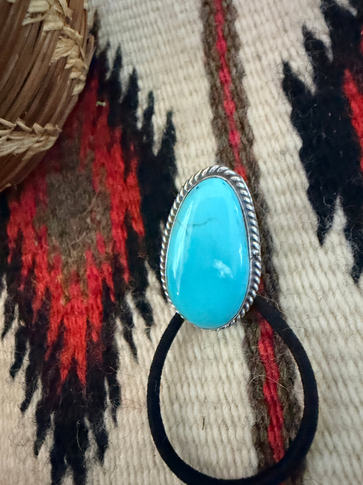 Handcrafted Turquoise & Sterling Silver Hair Tie Charm