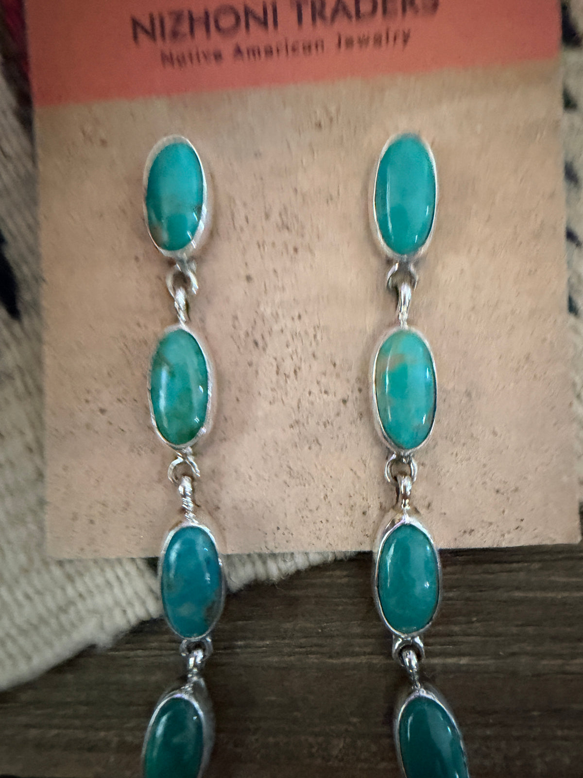 Handcrafted Turquoise & Sterling Silver Dangle Earrings