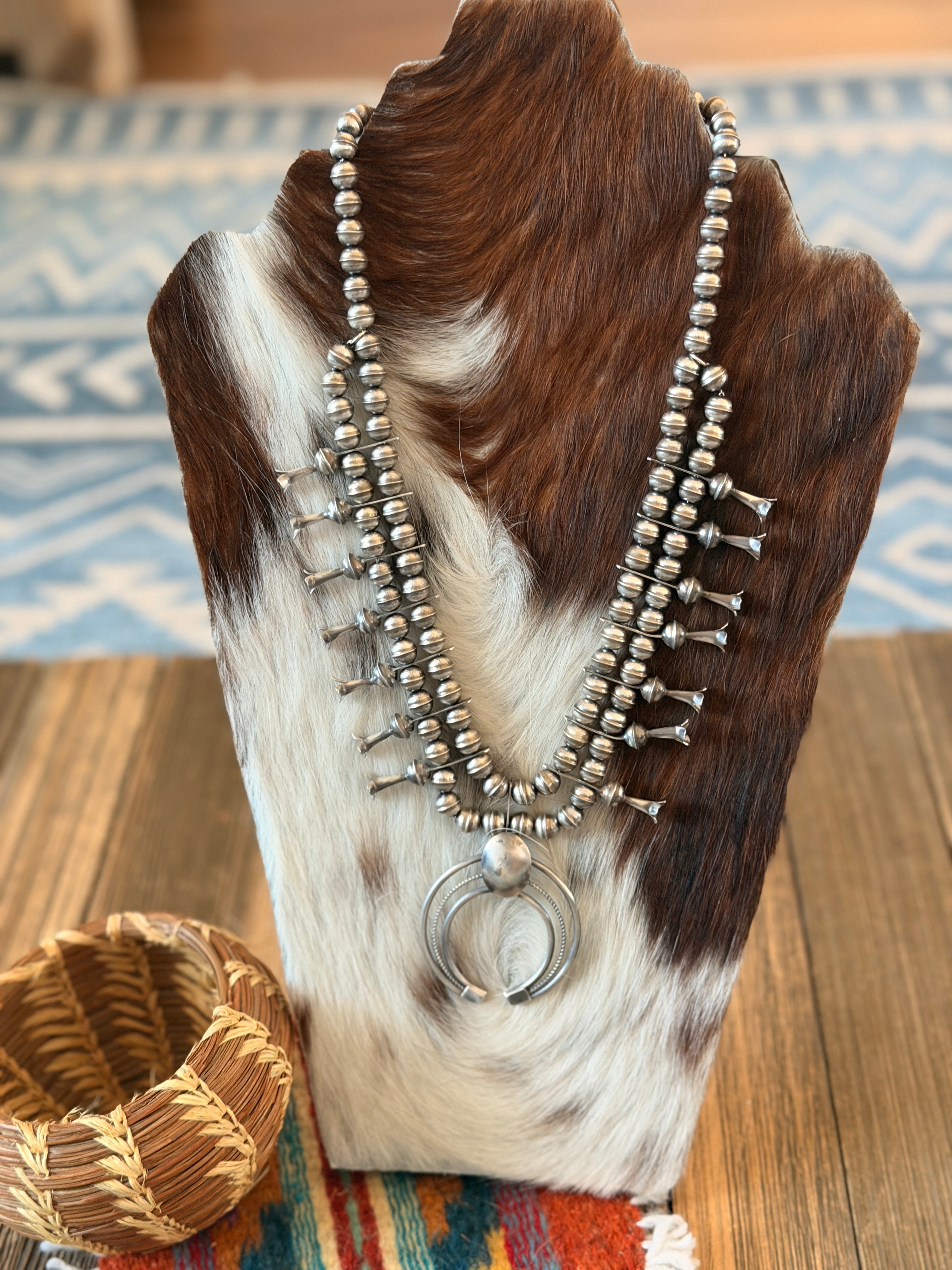 Handcrafted Sterling Silver Squash Blossom Necklace
