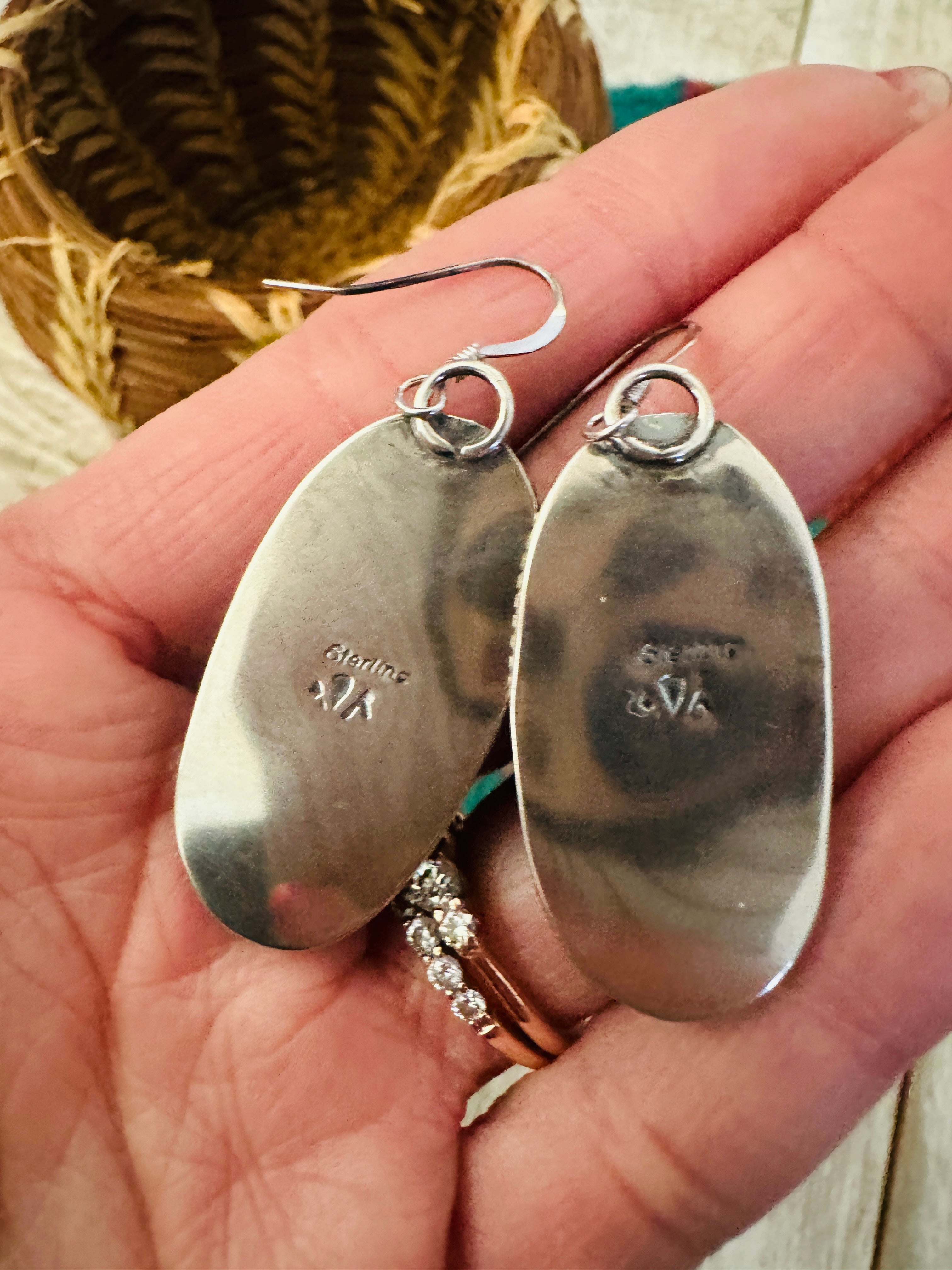 Handcrafted Turquoise & Sterling Silver Dangle Earrings