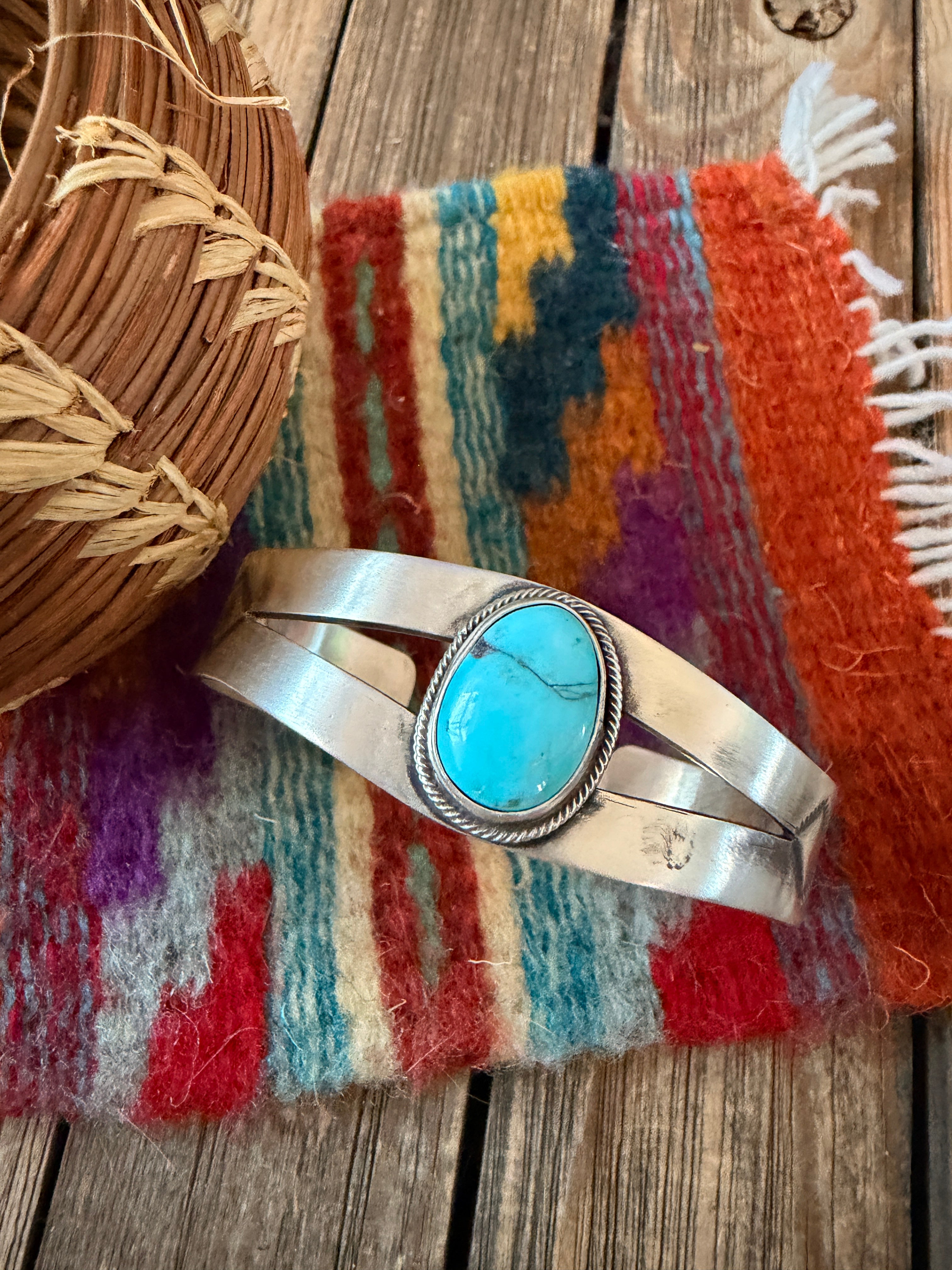 Handcrafted Sterling Silver & Turquoise Cuff Bracelet