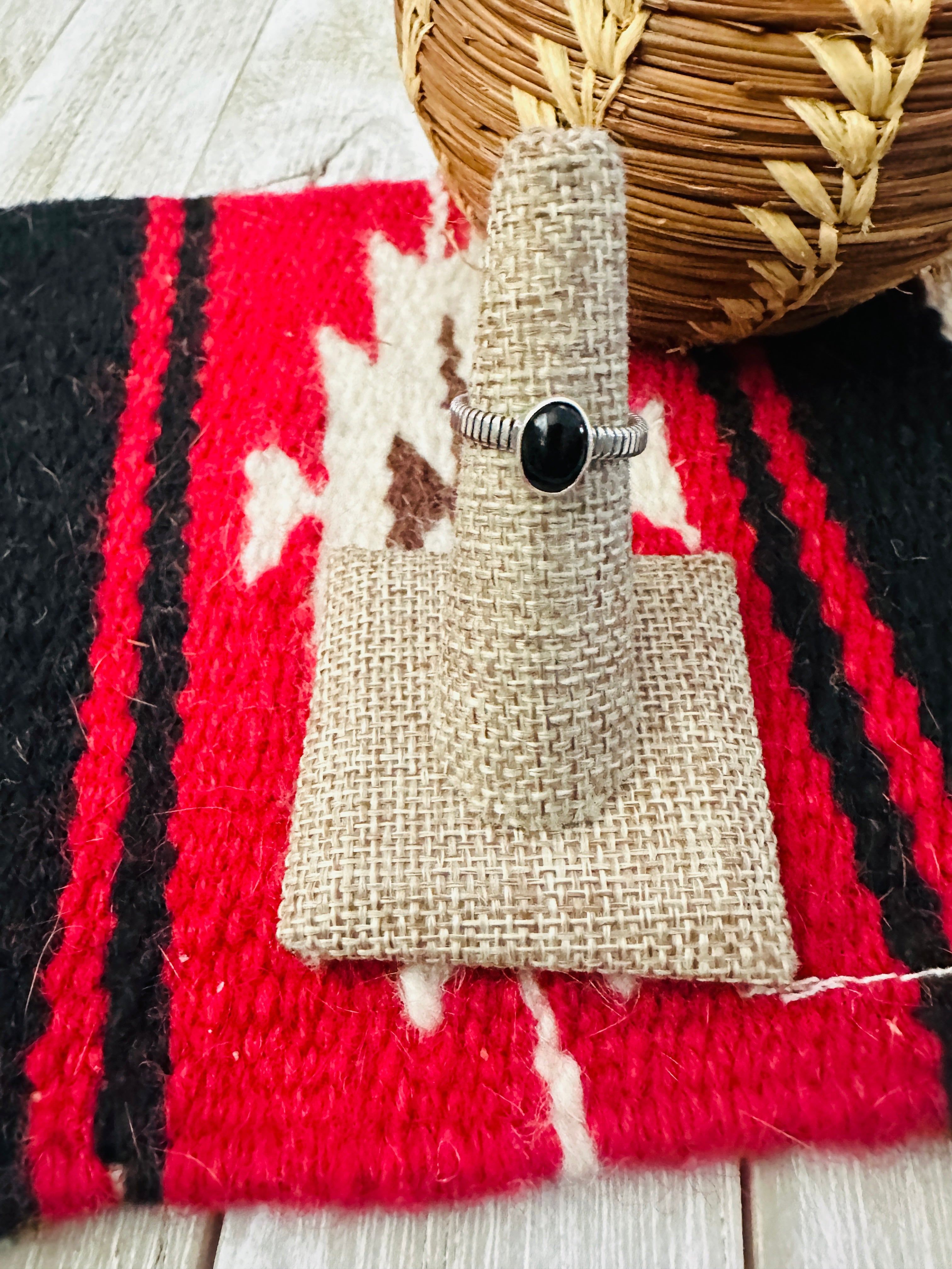 Handcrafted Black Onyx & Sterling Silver Ring