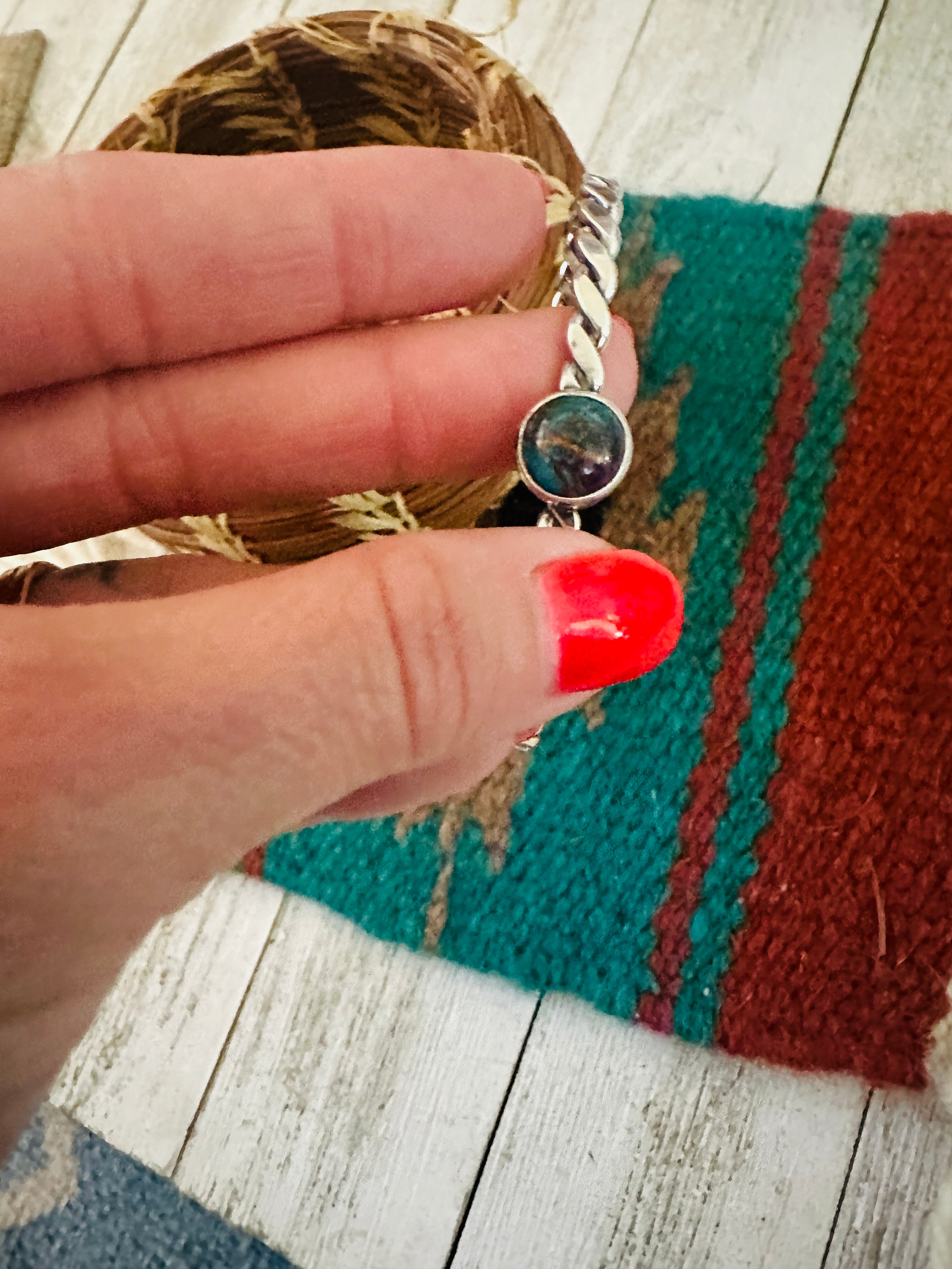 Handcrafted Sterling Silver & Pink Dream Mojave Cuff Bracelet