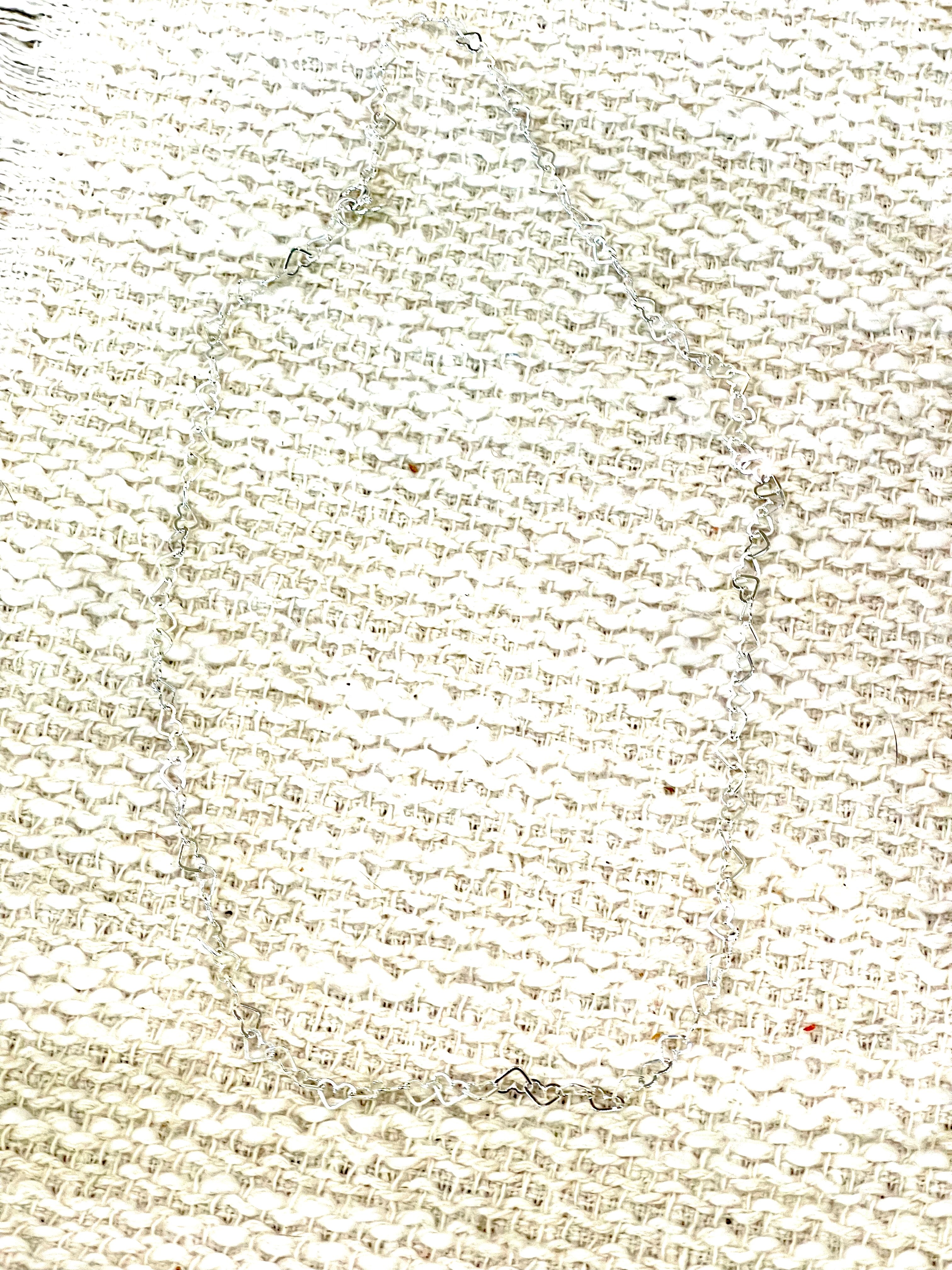 Handmade In Mexico Sterling Silver Chain Heart Necklace