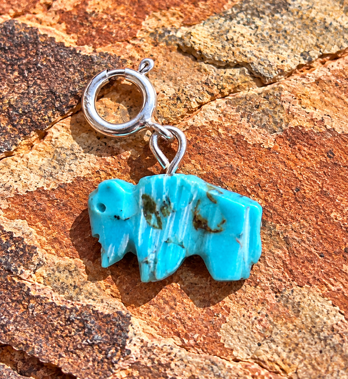 Handcrafted Turquoise Buffalo Charm