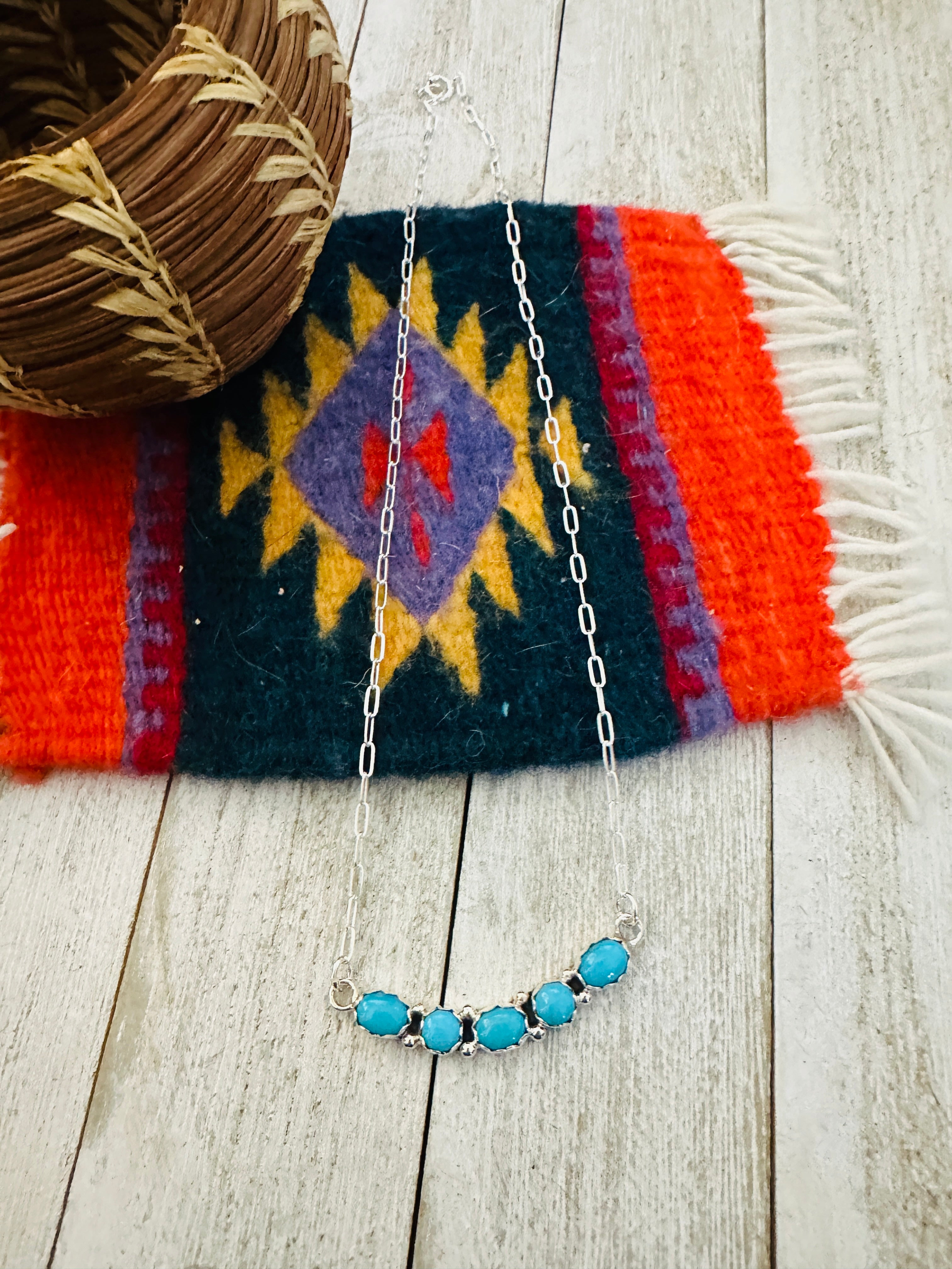 Navajo Turquoise & Sterling Silver Necklace