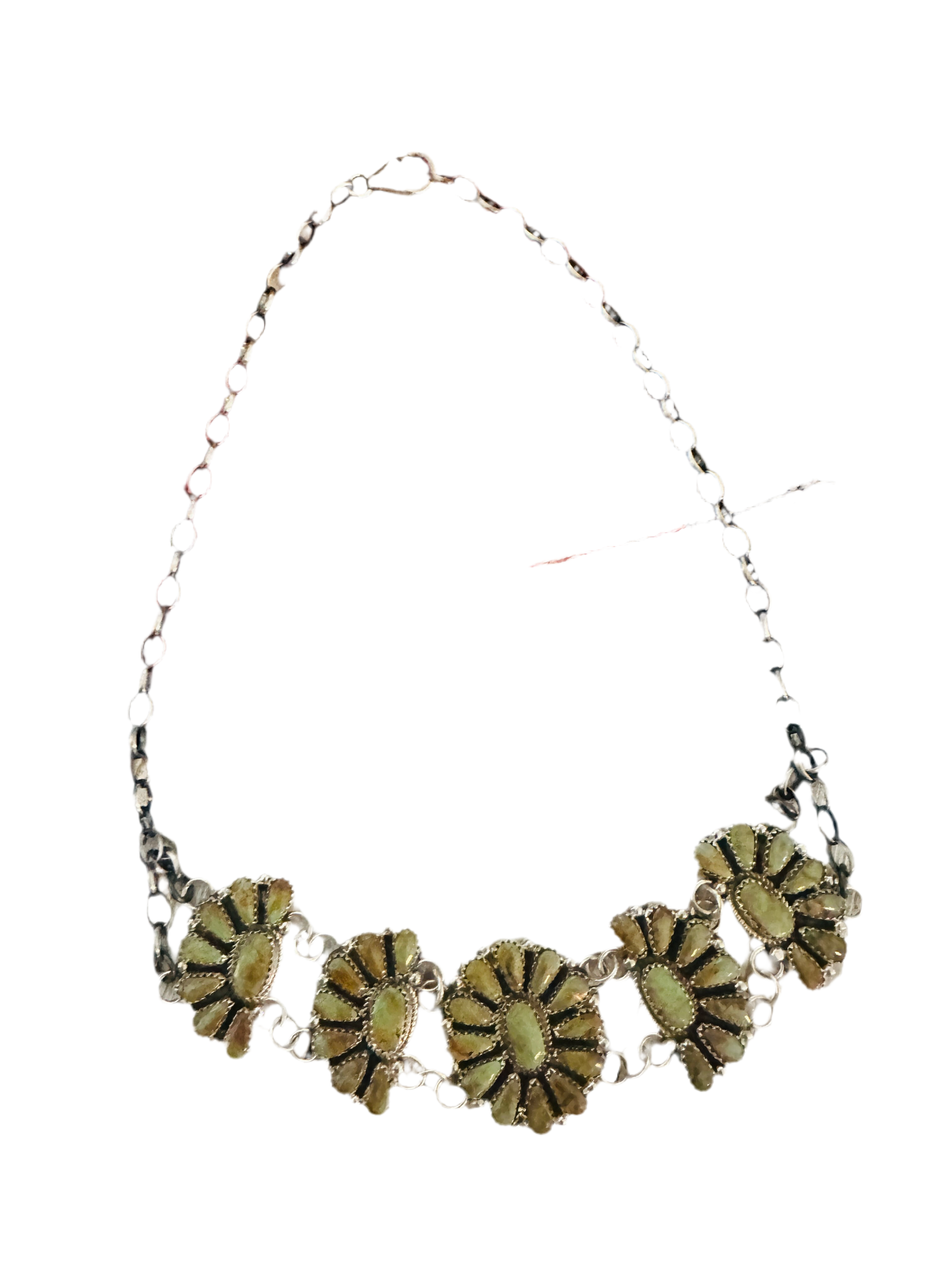 Handcrafted Sterling Silver & Turquoise Cluster Necklace