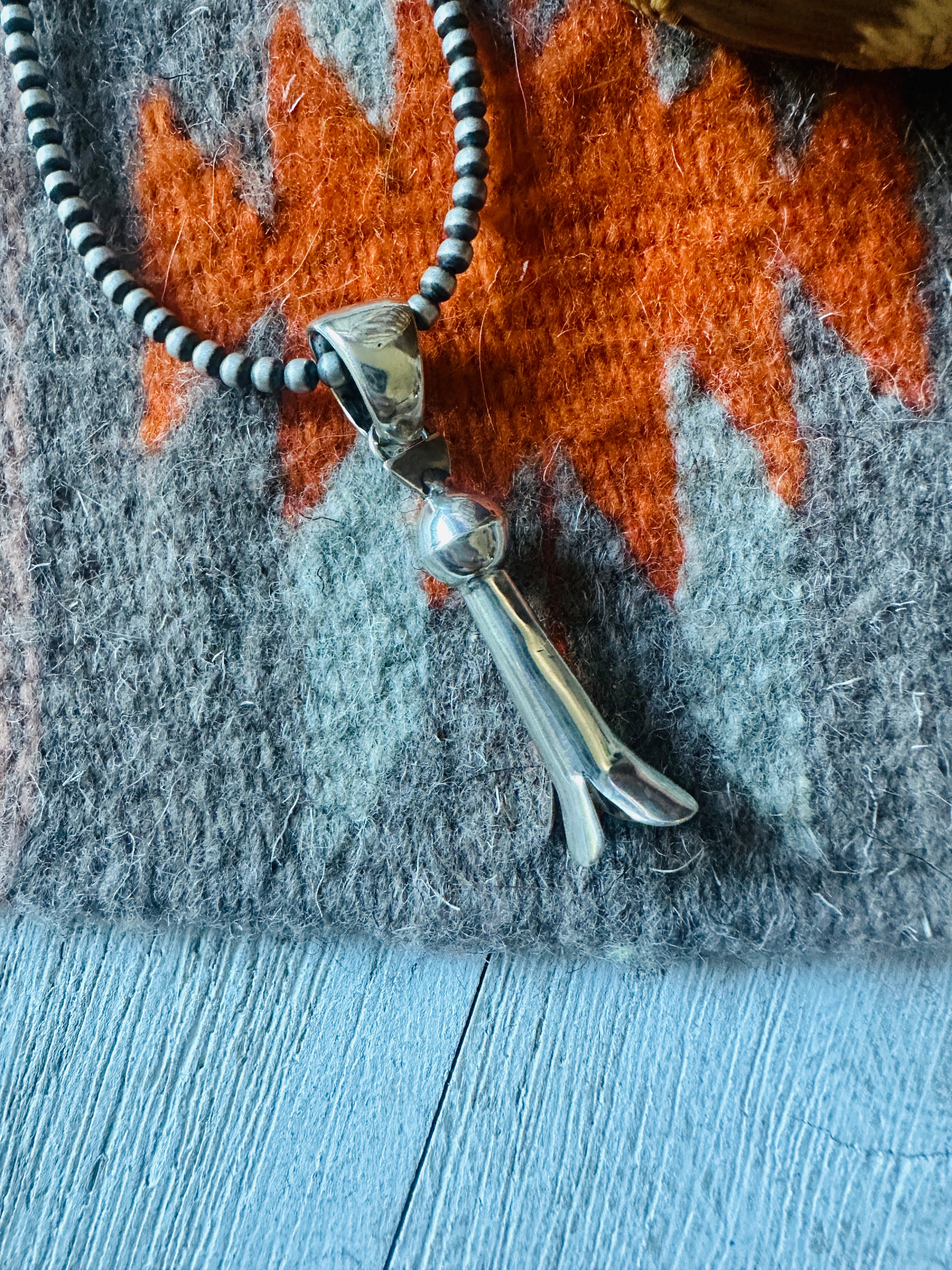 Navajo Sterling Silver Blossom Pendant