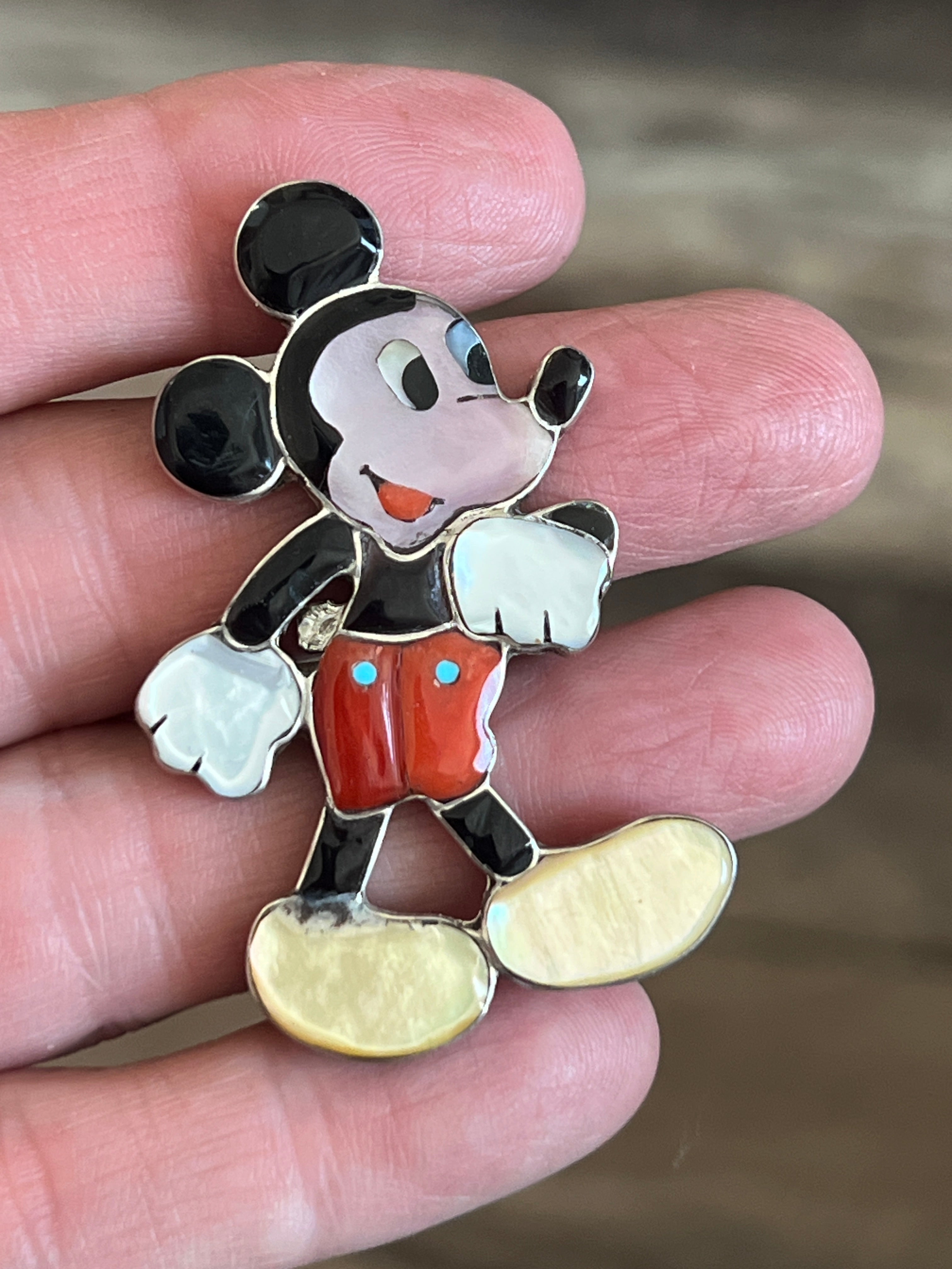 Handcrafted Mickey Mouse Multi Stone Inlay Rings by Don Dewa, Adjustable