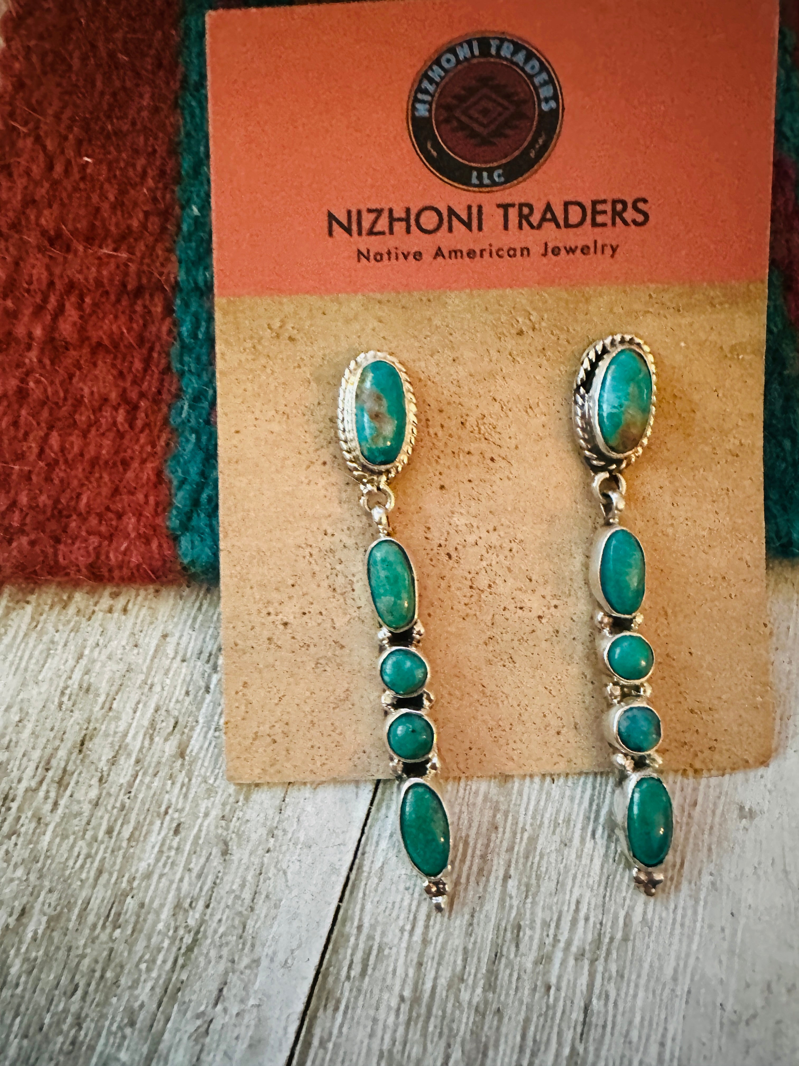 Handcrafted Sterling Silver & Turquoise Dangle Earrings
