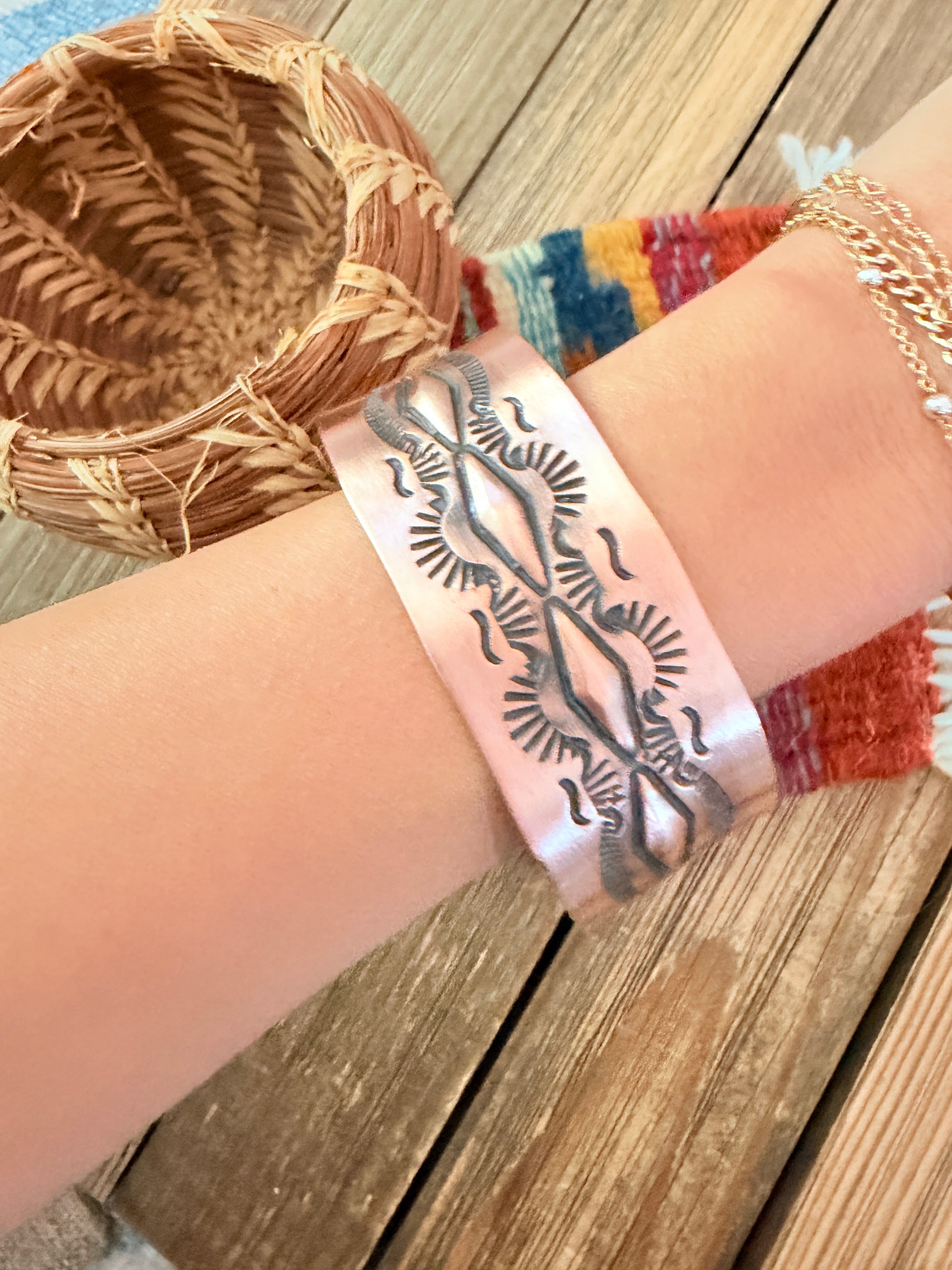 Handcrafted Copper Cuff Bracelet by Elvira Bill