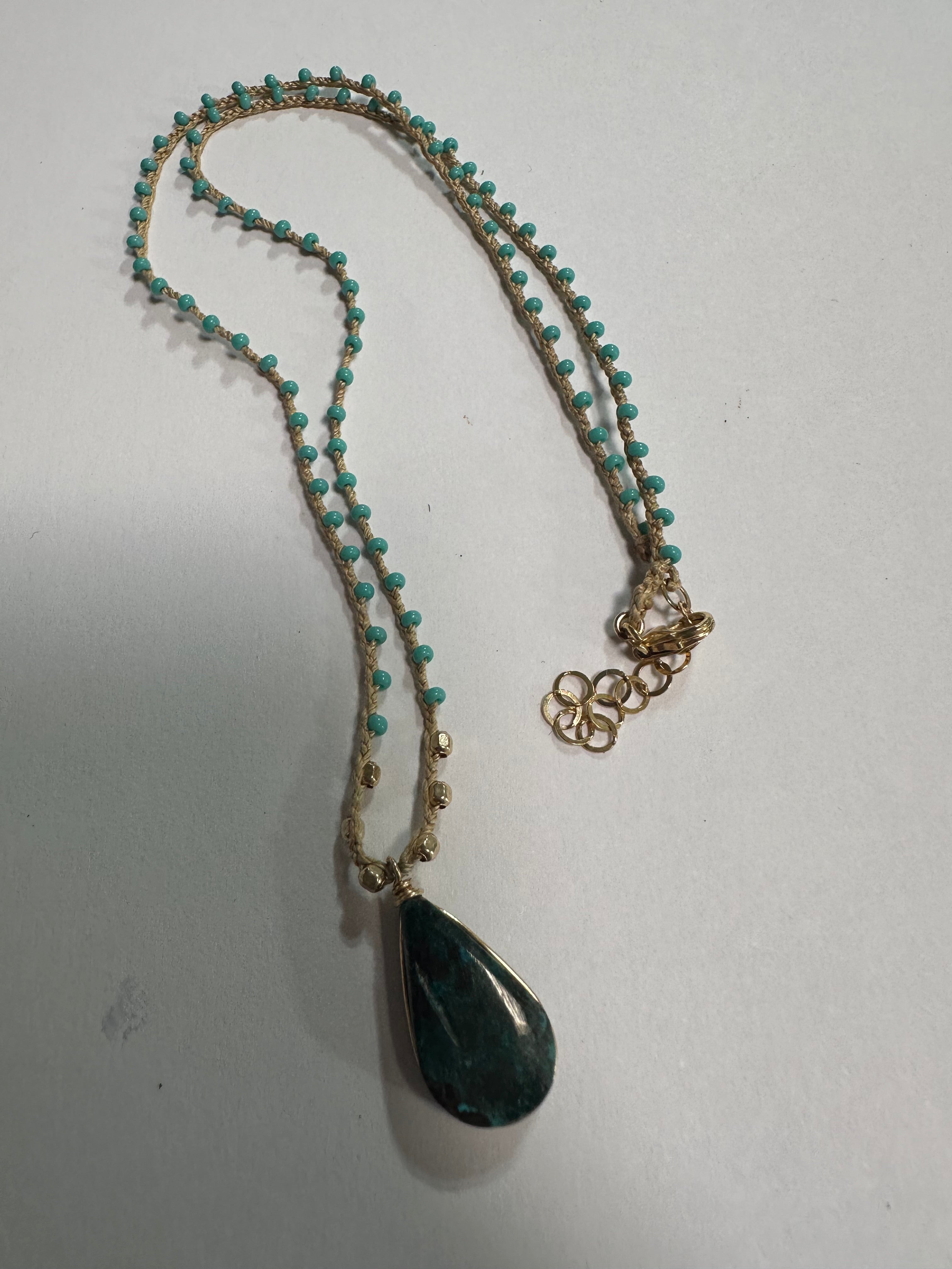 “The Golden Collection” Gypsy Soul Handmade Turquoise Beaded Necklace