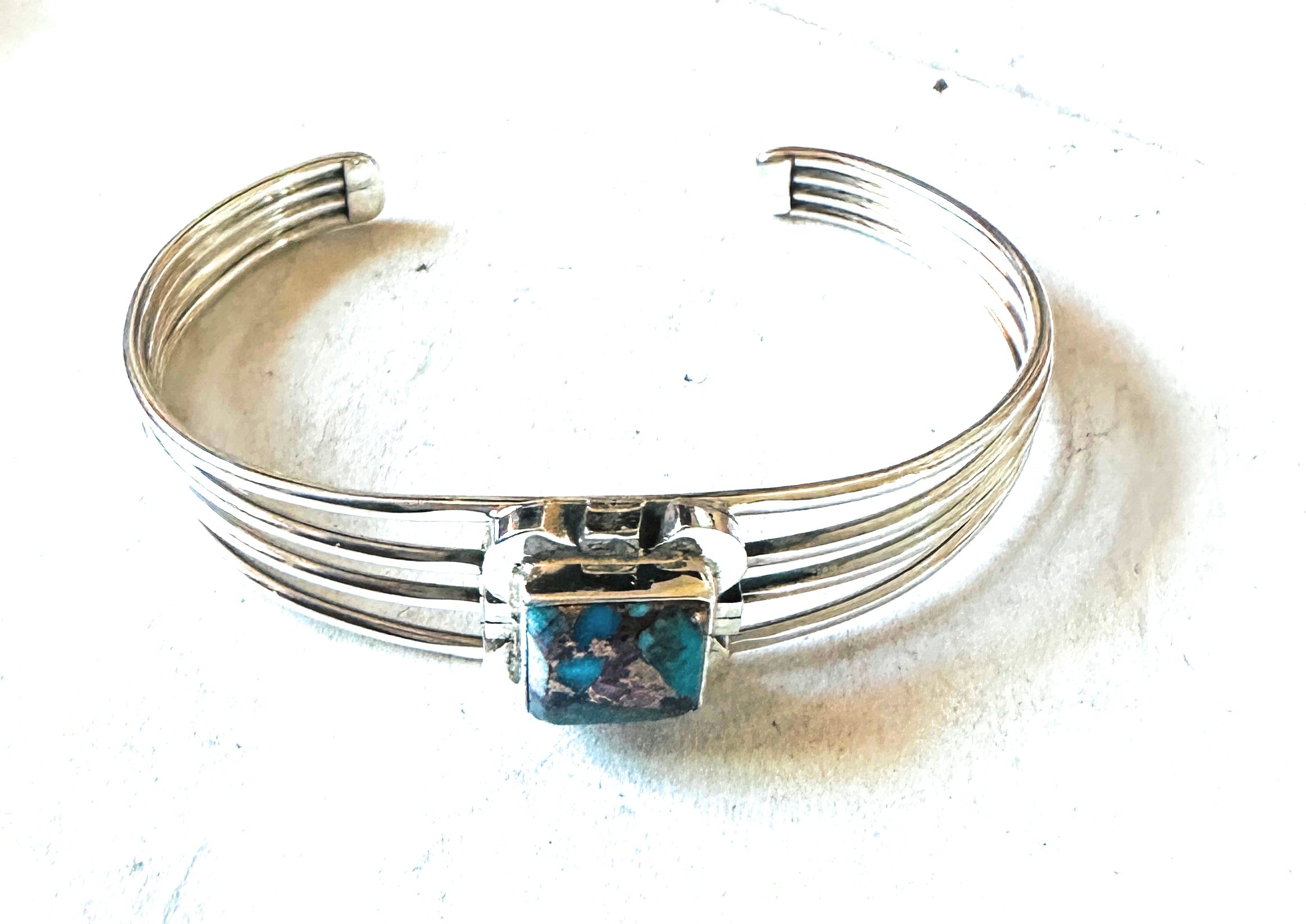 Navajo Sterling Silver & Pink Dream Mojave Cuff Bracelet