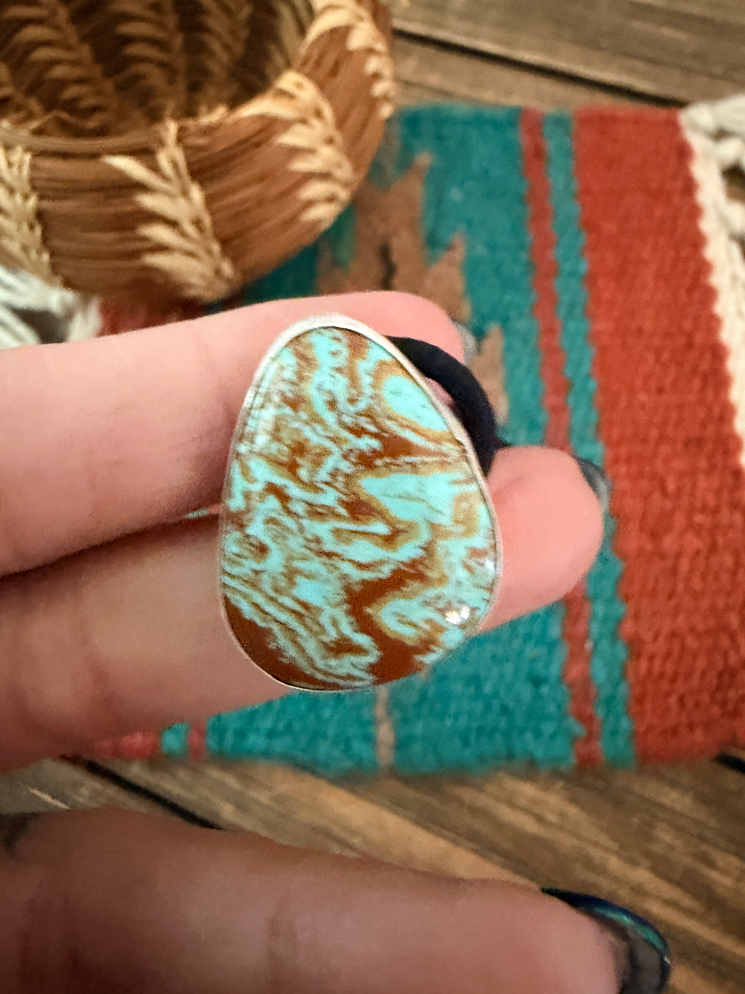 Handcrafted Turquoise & Sterling Silver Hair Tie Charm