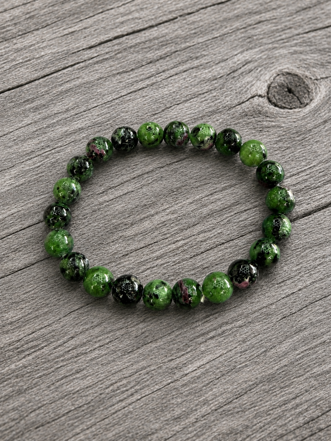 Ruby Zoisite 8mm Beaded Stretch Bracelet