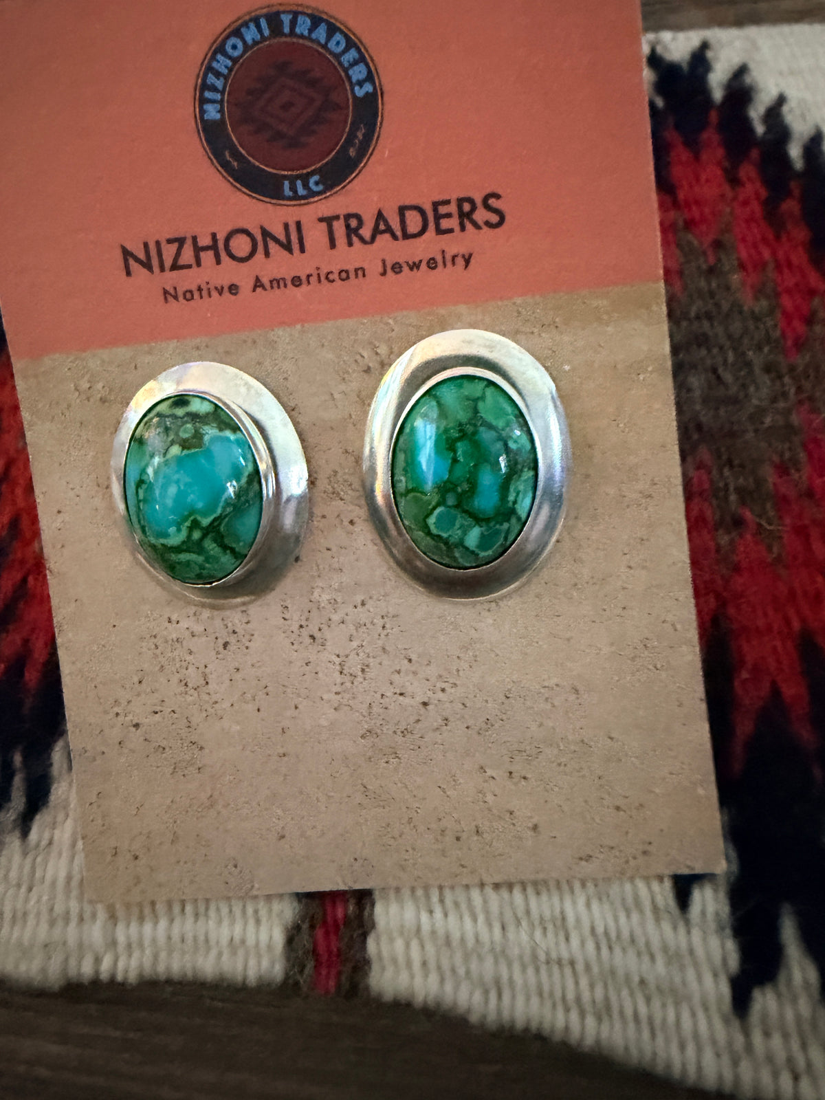Handcrafted Sonoran Mountain Turquoise & Sterling Silver Post Earrings