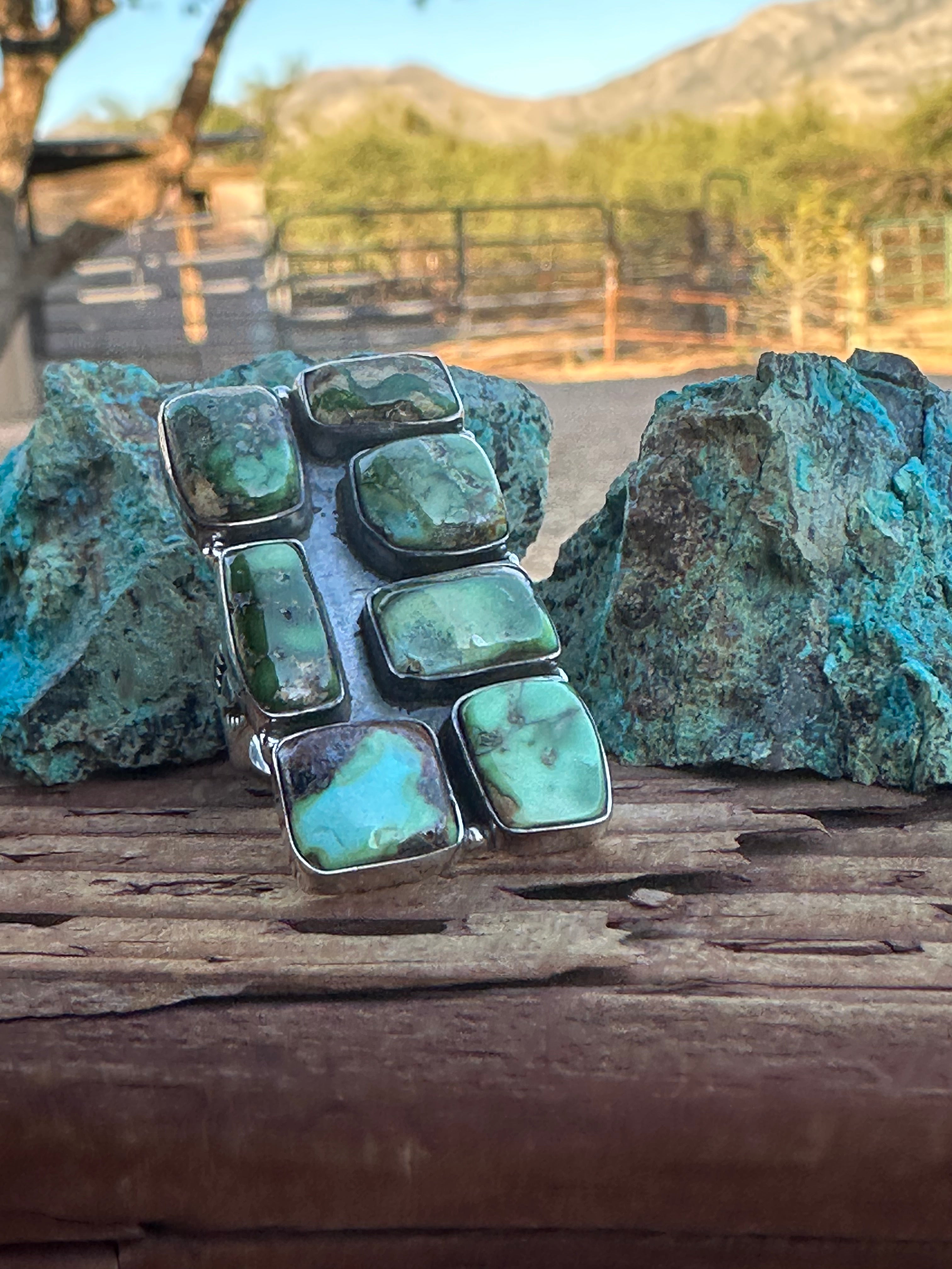 Handmade Sonoran Mountain Turquoise & Sterling Silver Adjustable Ring