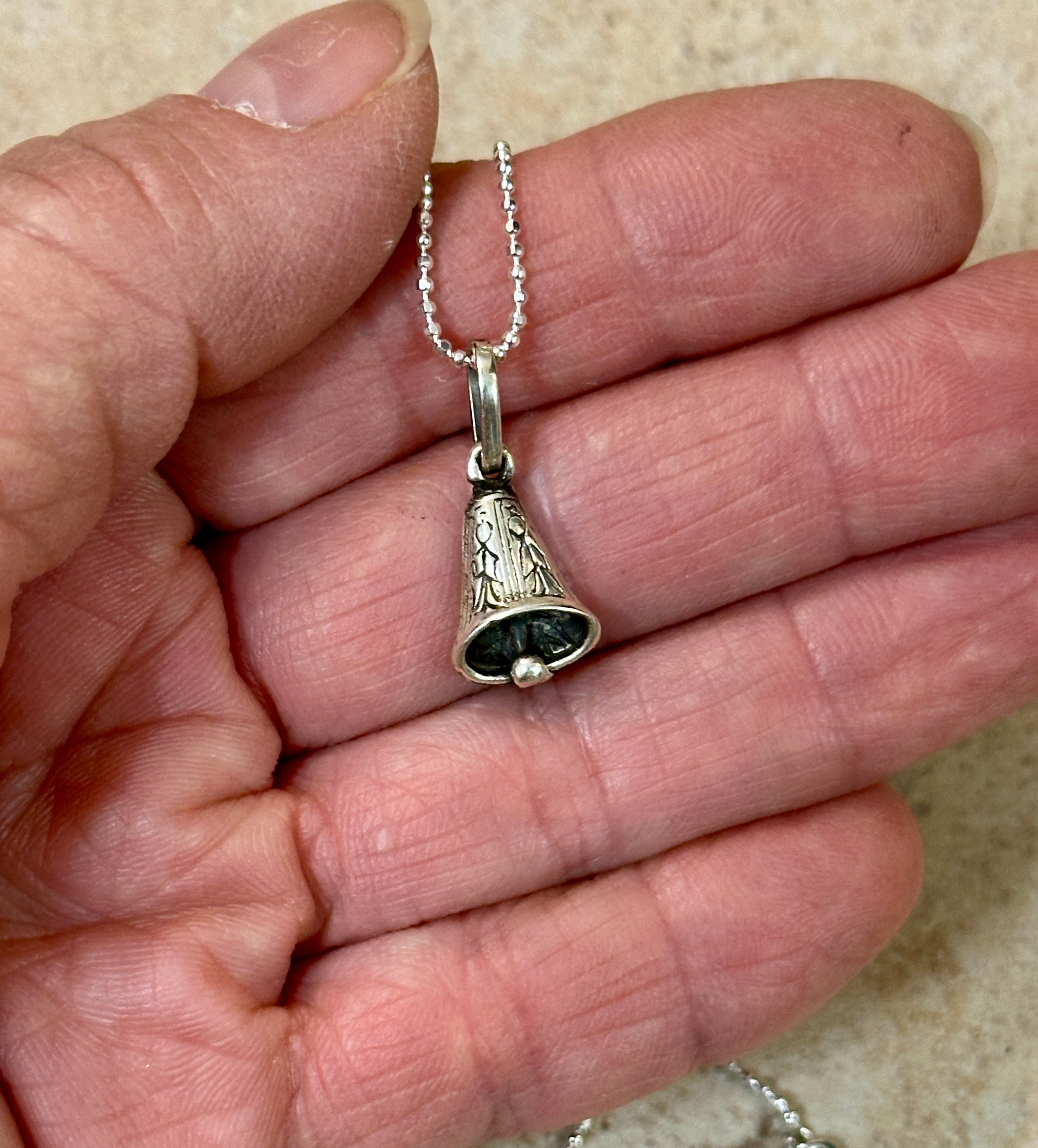 Sterling Silver Christmas Bell Pendant