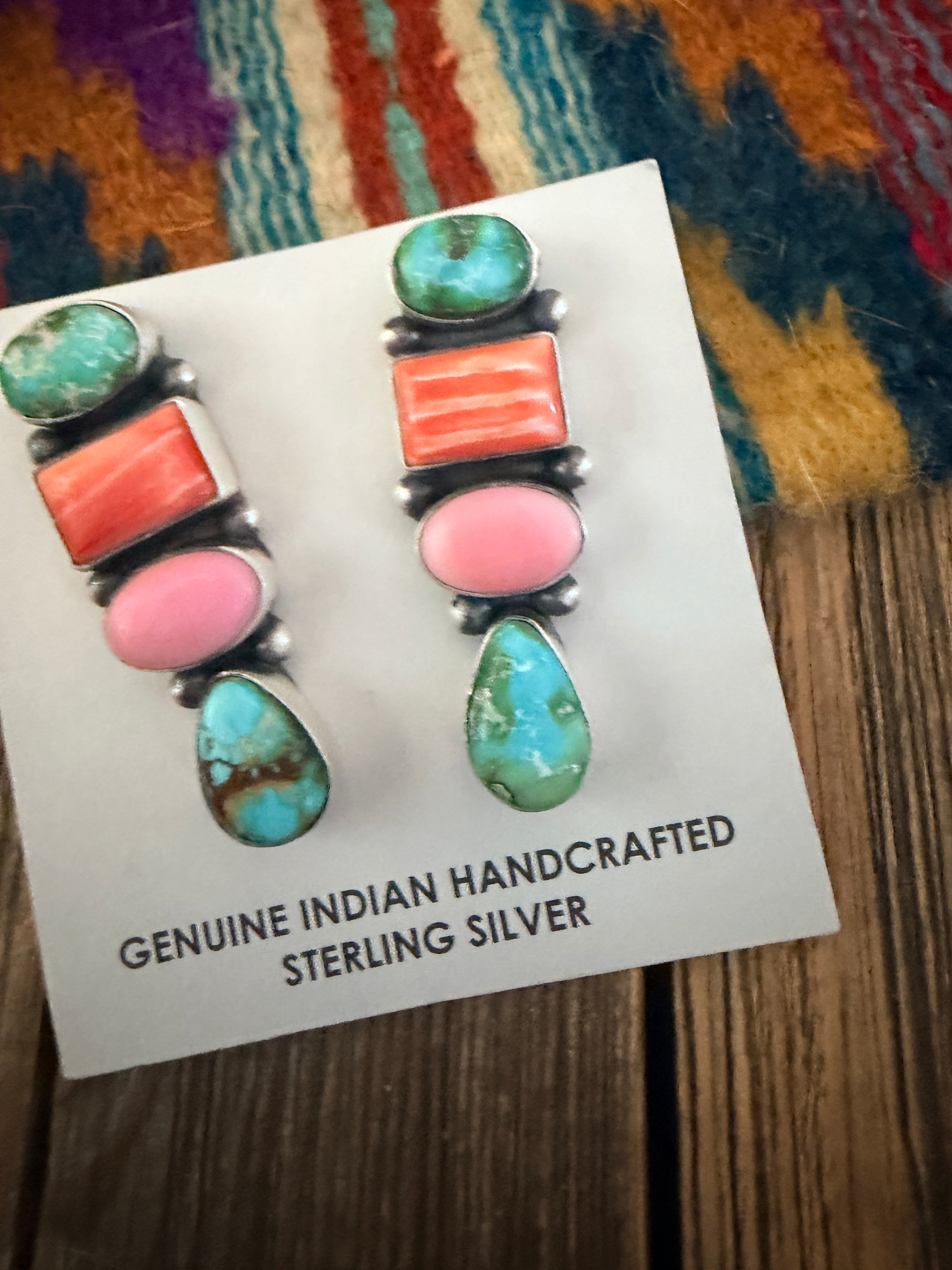 Handcrafted Multi Stone & Sterling Silver Dangle Earrings by Letricia Largo