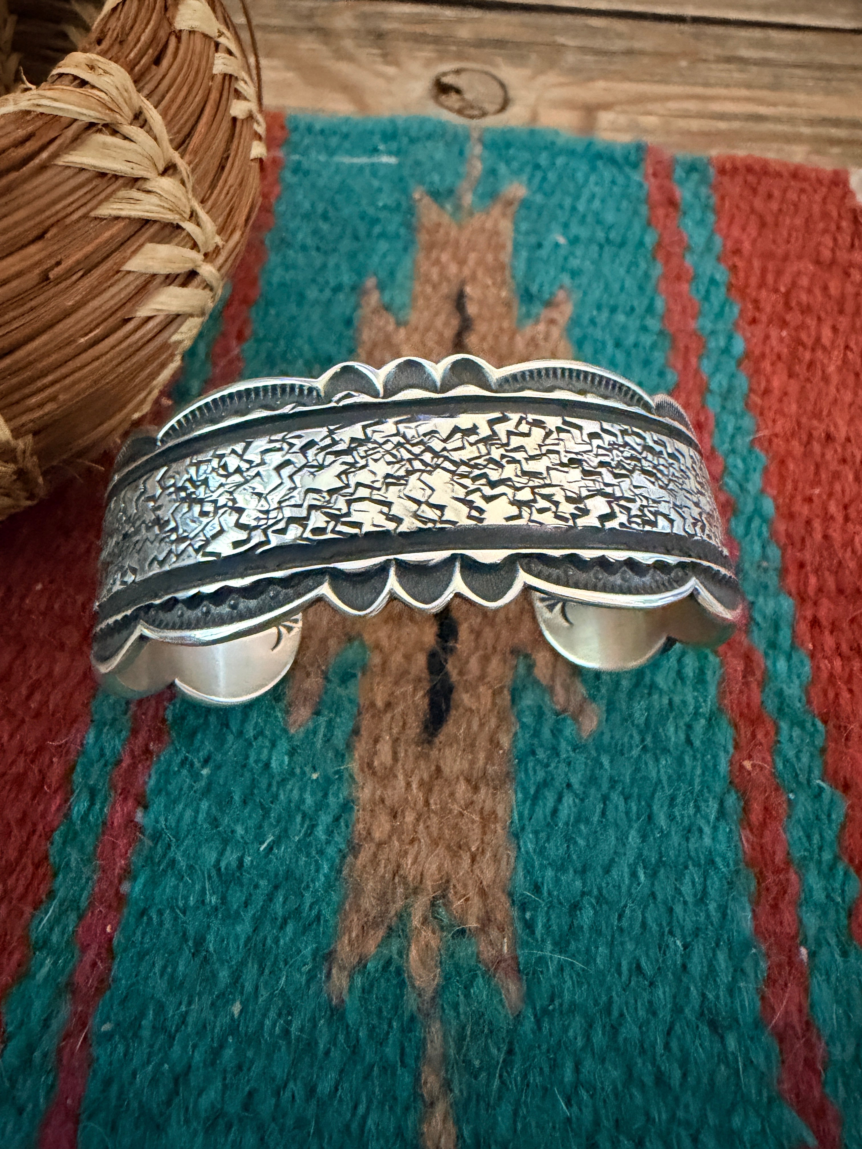 Handcrafted Sterling Silver Cuff Bracelet by Roland Dixson