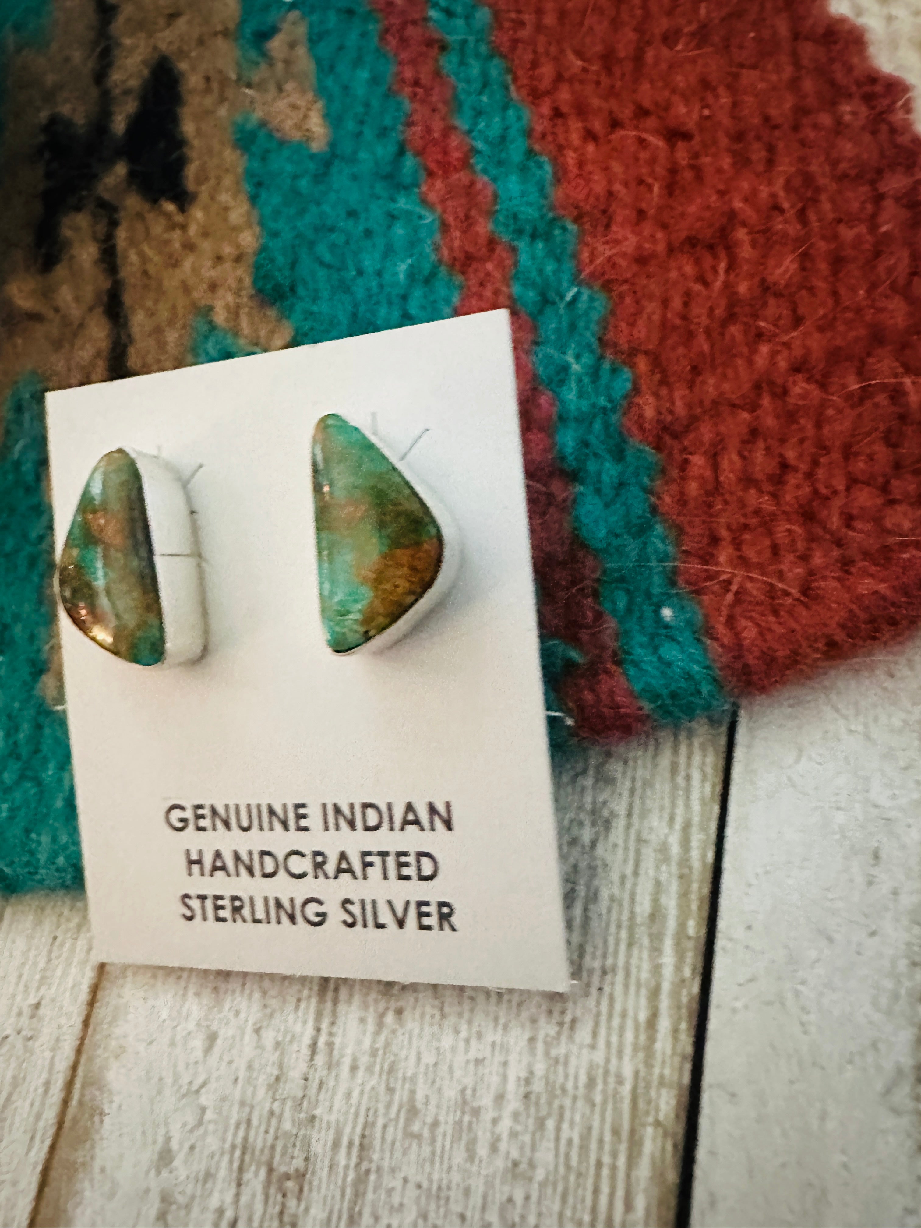 Navajo Sterling Silver & Turquoise Post Earrings