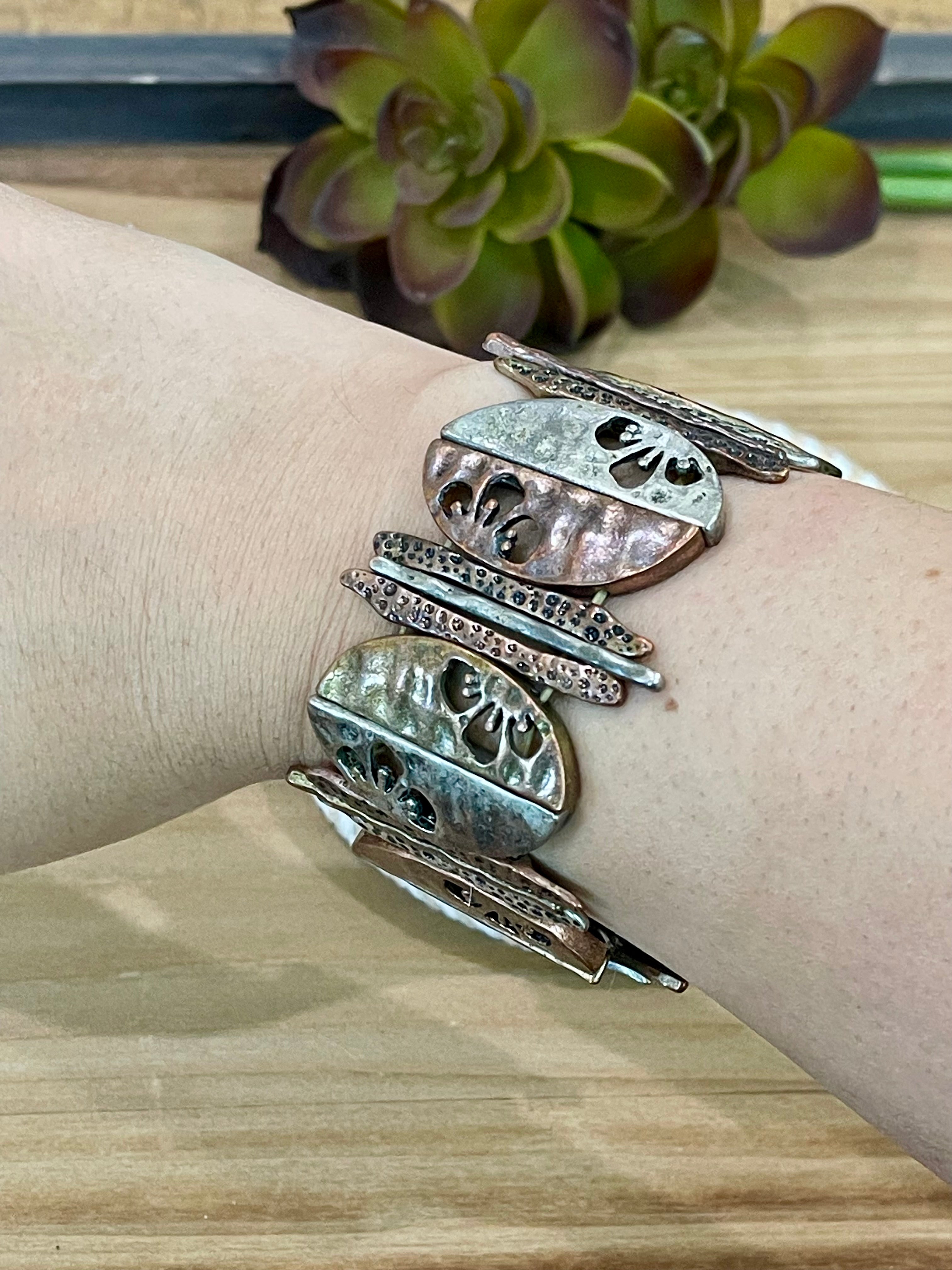 Vintage Handmade Copper Stretch Bracelet