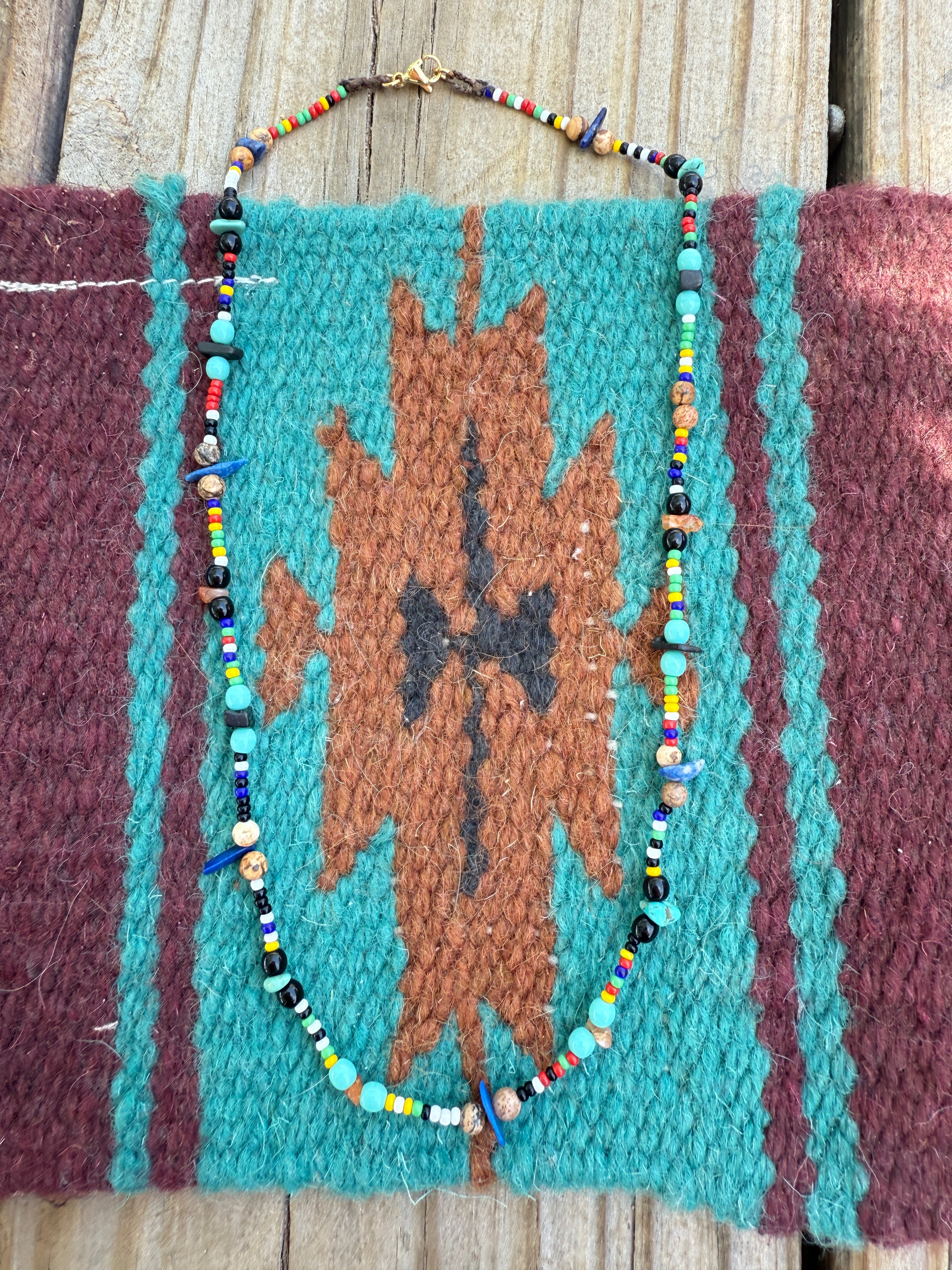 “The Golden Collection” Beaded Bliss Handmade Beaded Necklace 16” STYLE 6