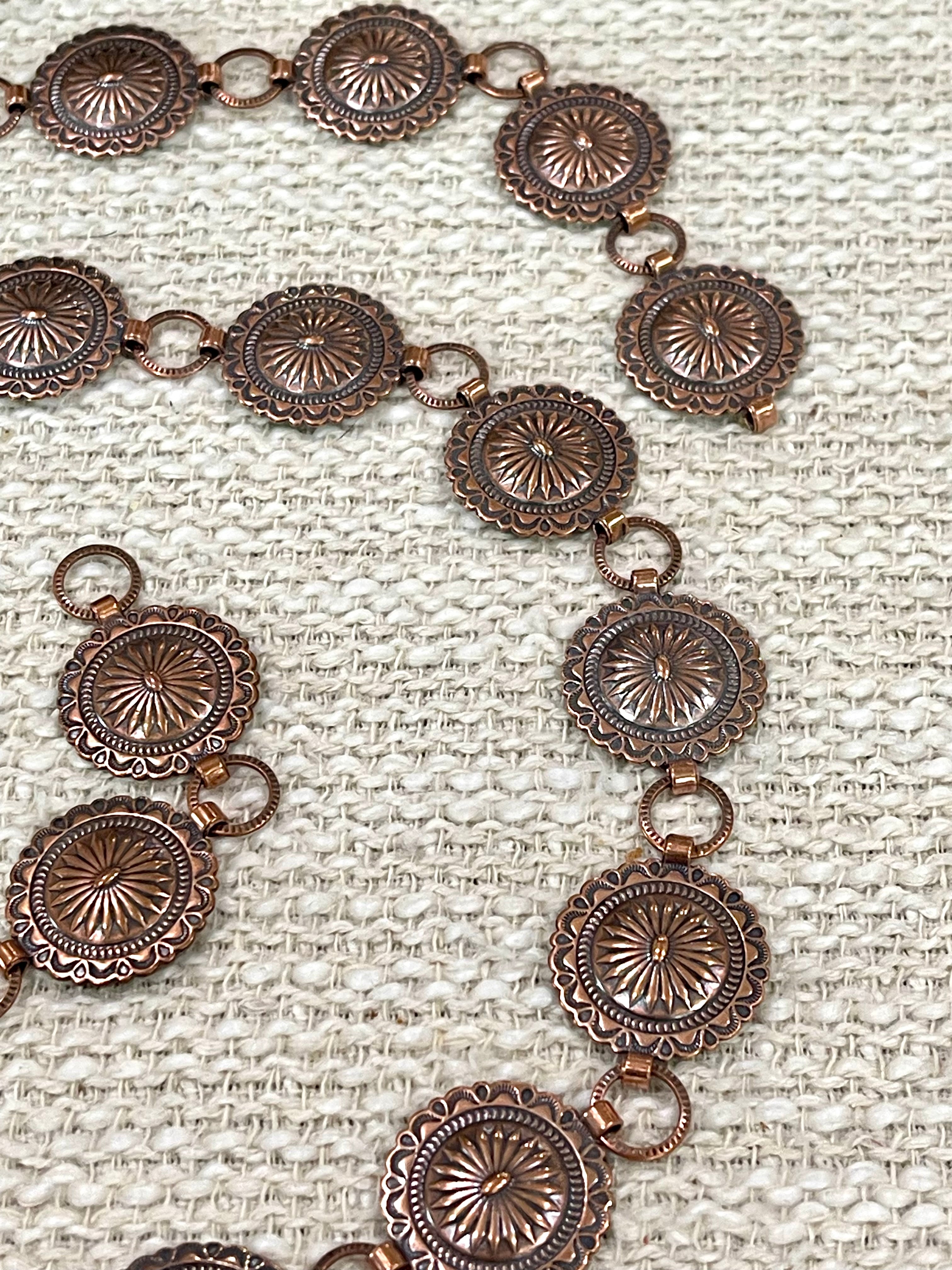 Handmade Copper Concho Belt