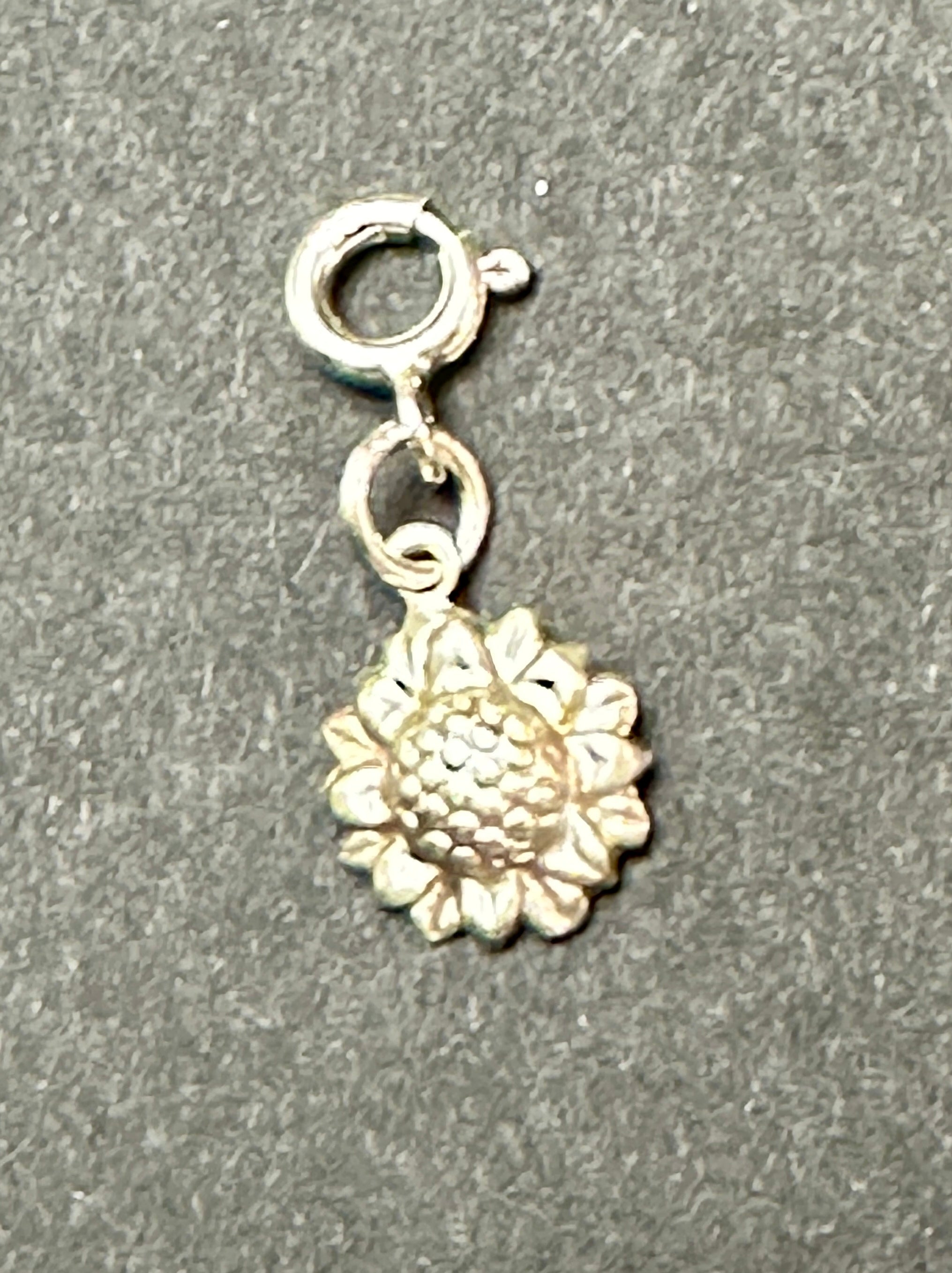 Sterling Silver Sunflower Charm