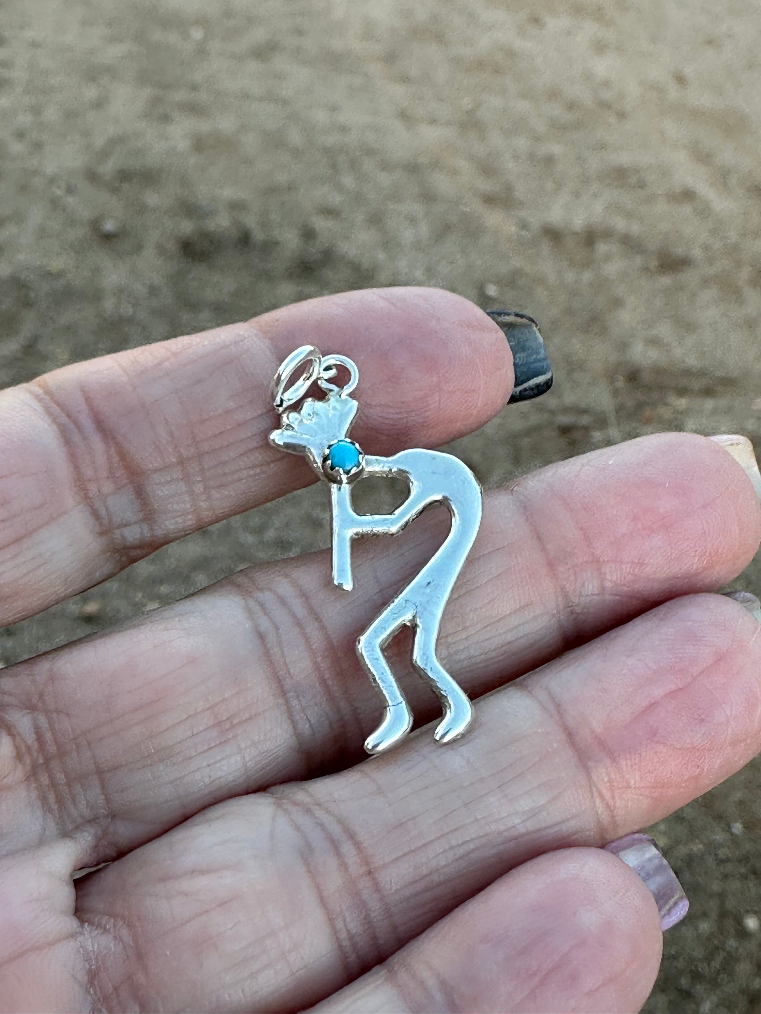 Navajo Crafted Sterling Silver Kokopelli Charm