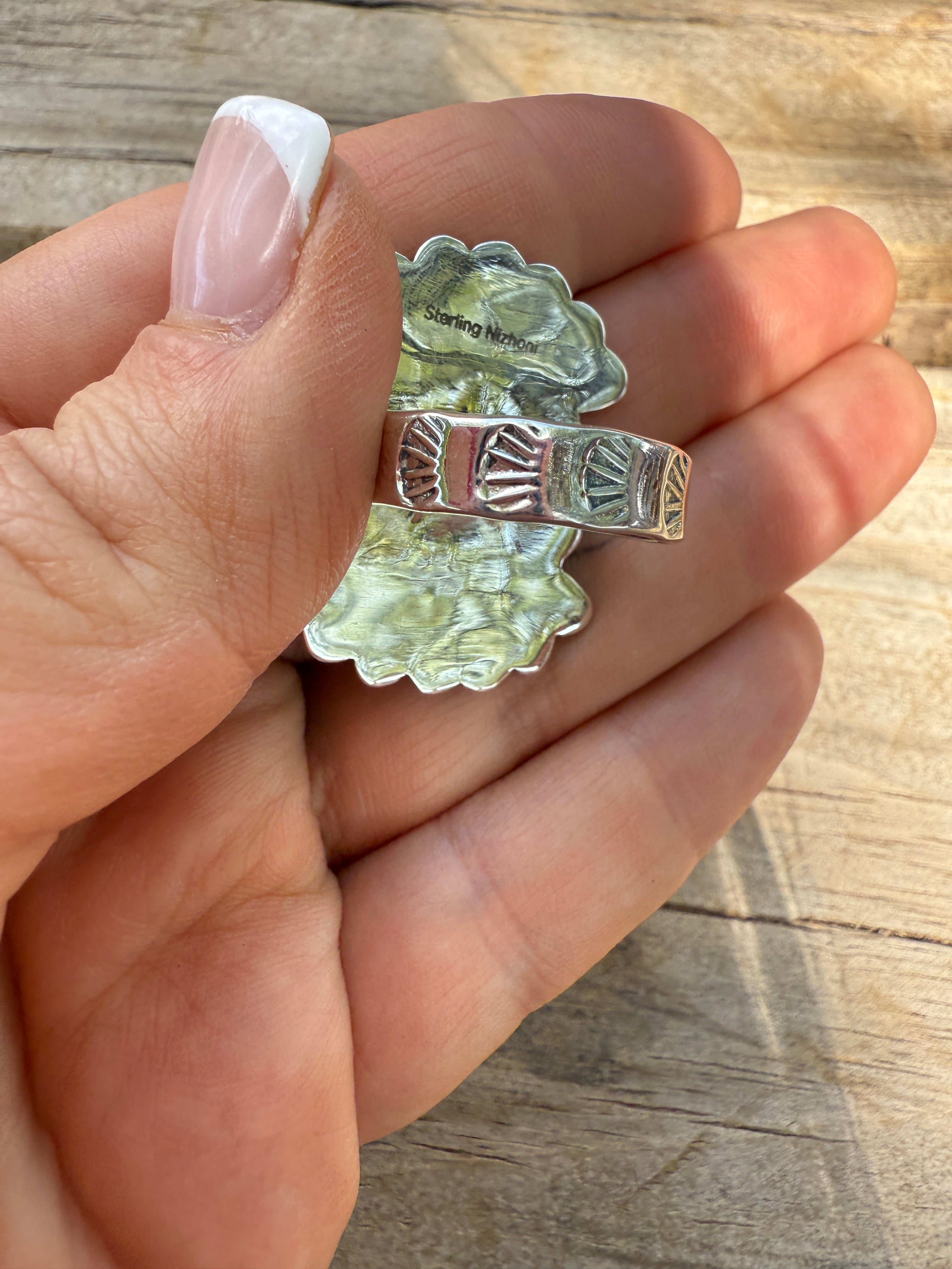 Handmade Palomino Turquoise & Sterling Adjustable Silver Ring