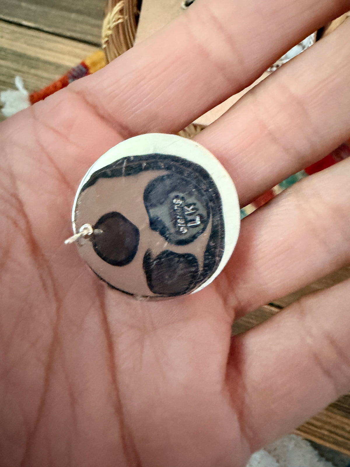 Handcrafted White Buffalo & Sterling Silver Post Earrings