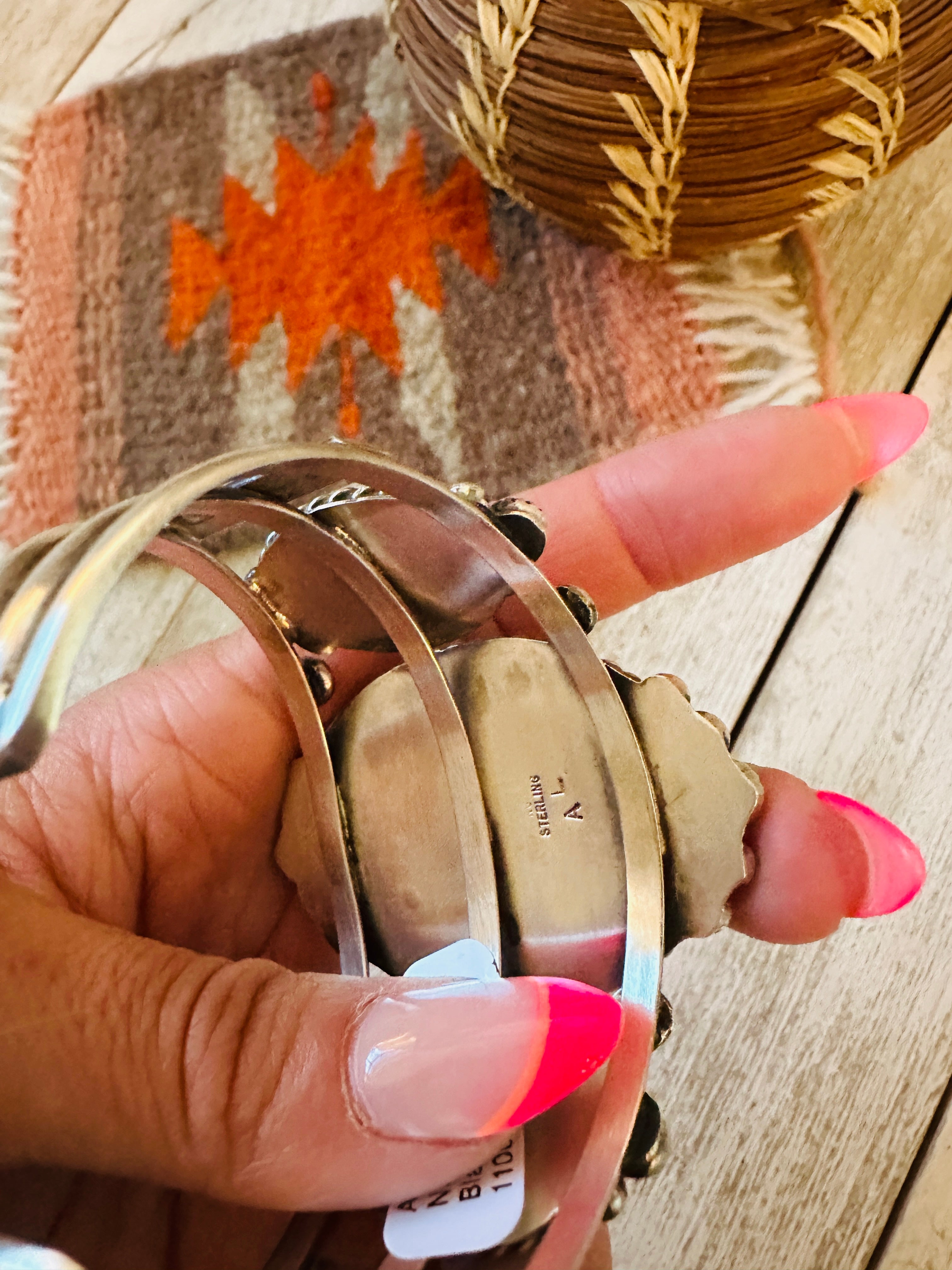 Handcrafted Sterling Silver & Black Onyx Cuff Bracelet by Augustine Largo