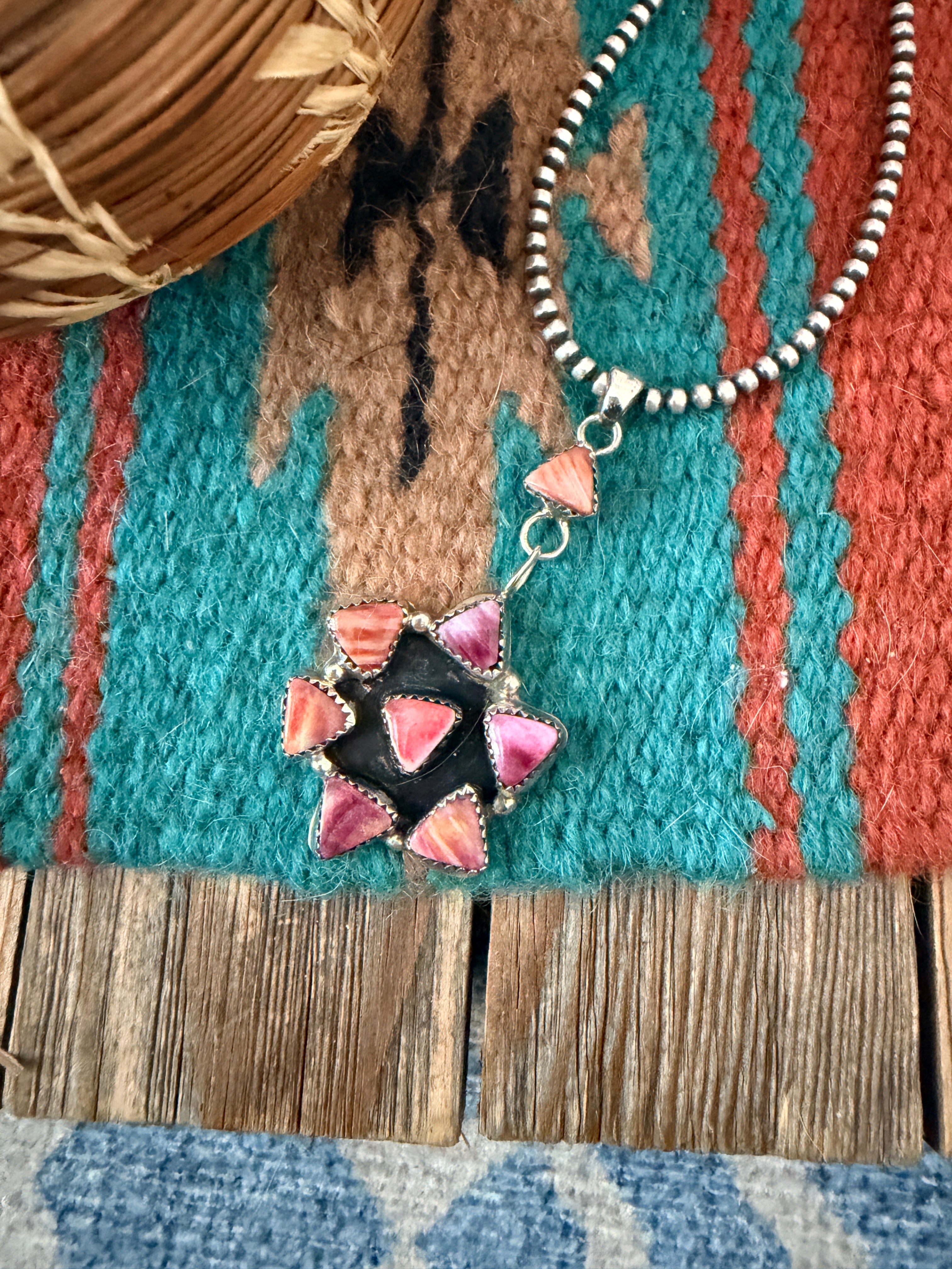 Handcrafted Sterling Silver & Purple Spiny Pendant