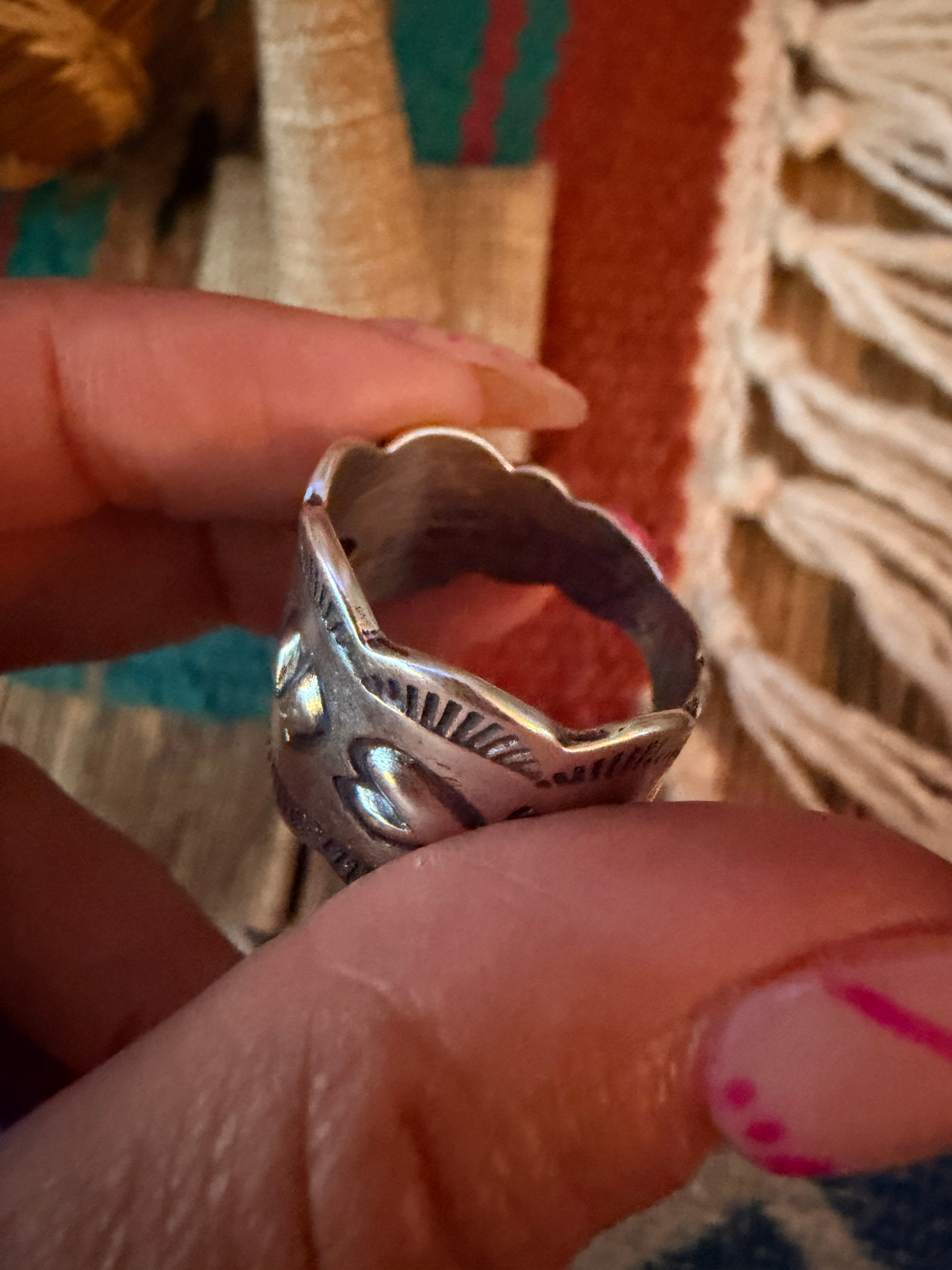 Handcrafted Sterling Silver Heart Band Ring by Benson Shorty