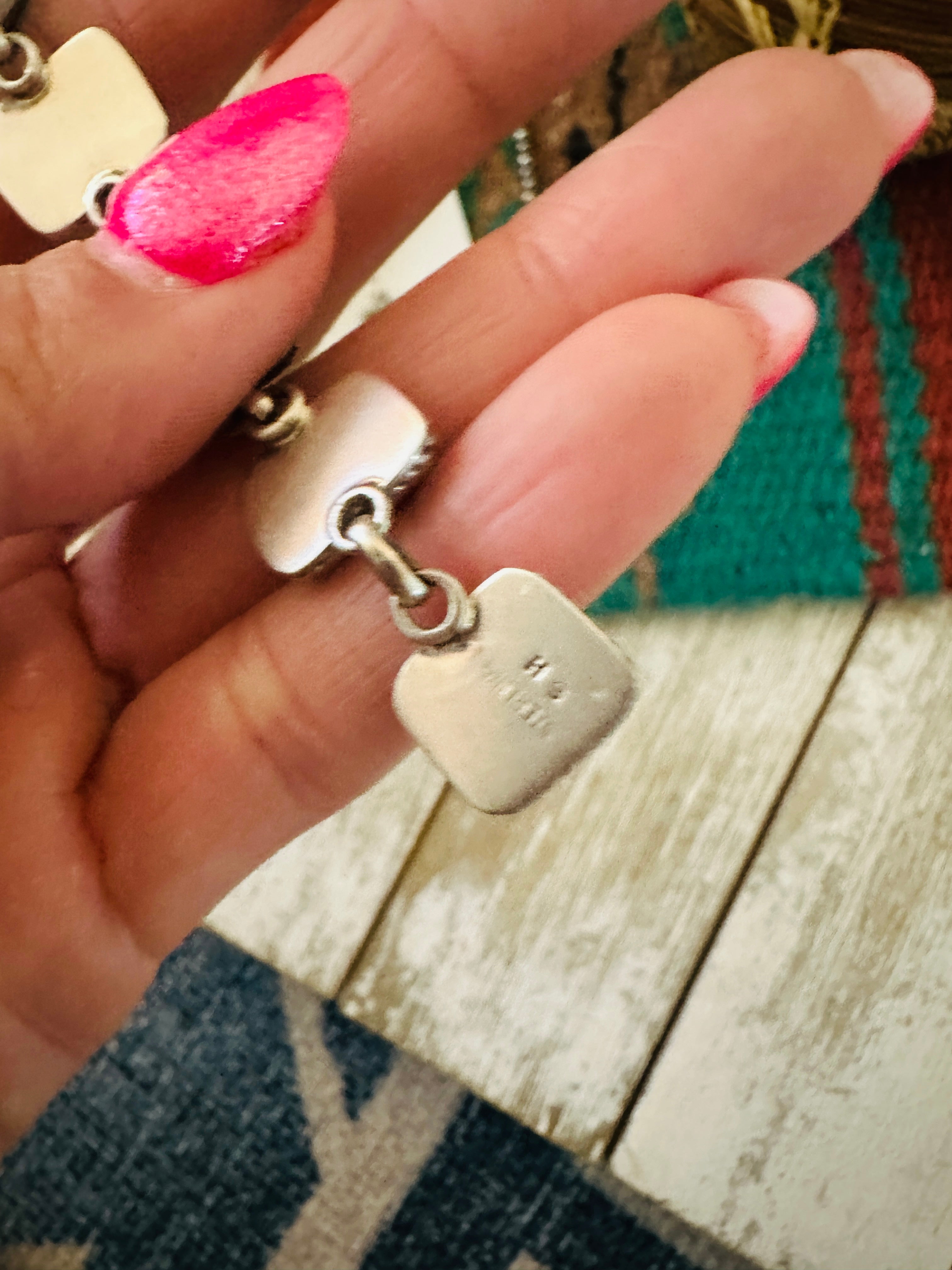 Handcrafted Sonoran Gold Turquoise & Sterling Silver Lariat Necklace Set