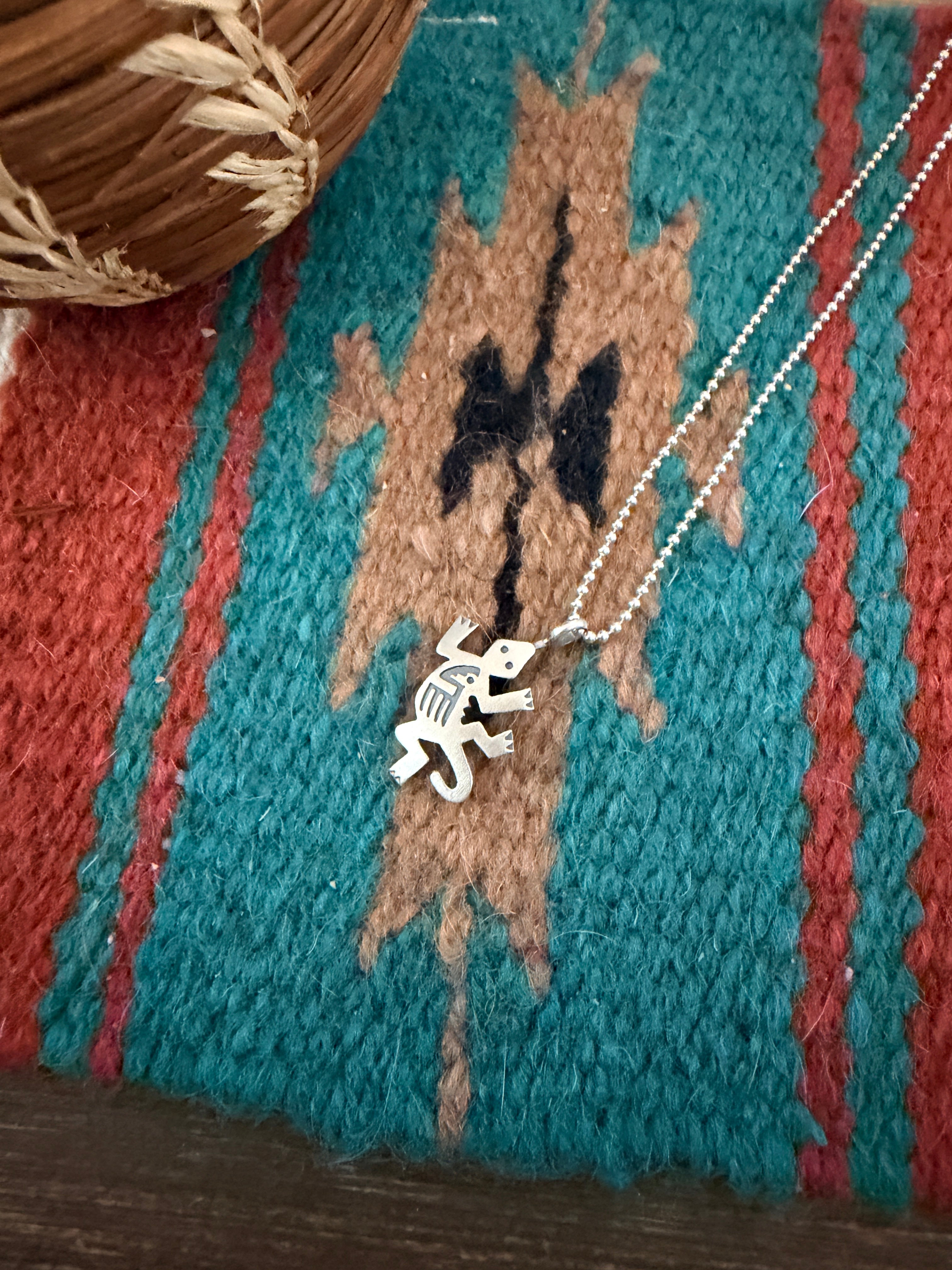 Handcrafted Sterling Silver Lizard Pendant