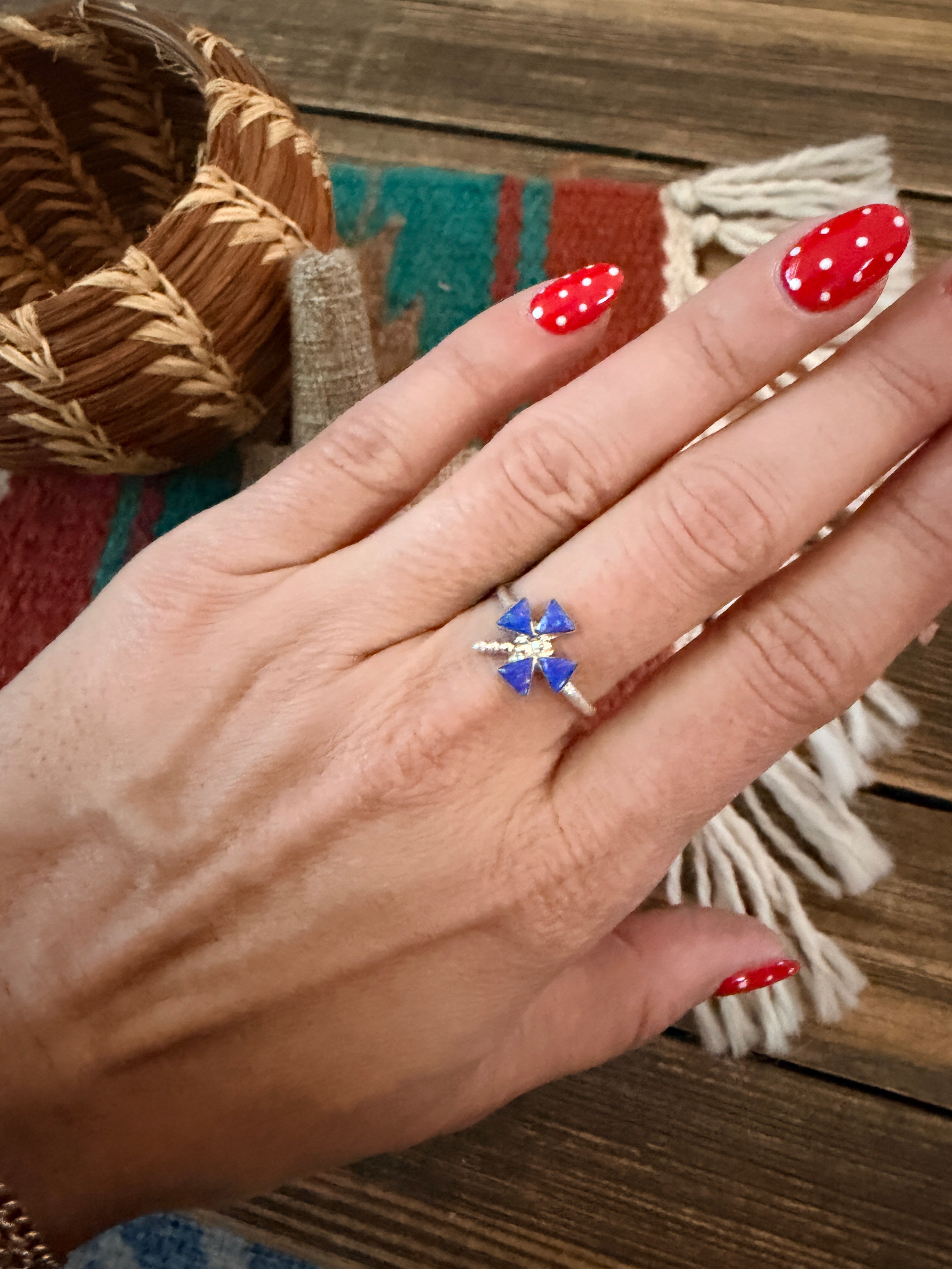Handcrafted Purple Opal & Sterling Silver Dragonfly Ring
