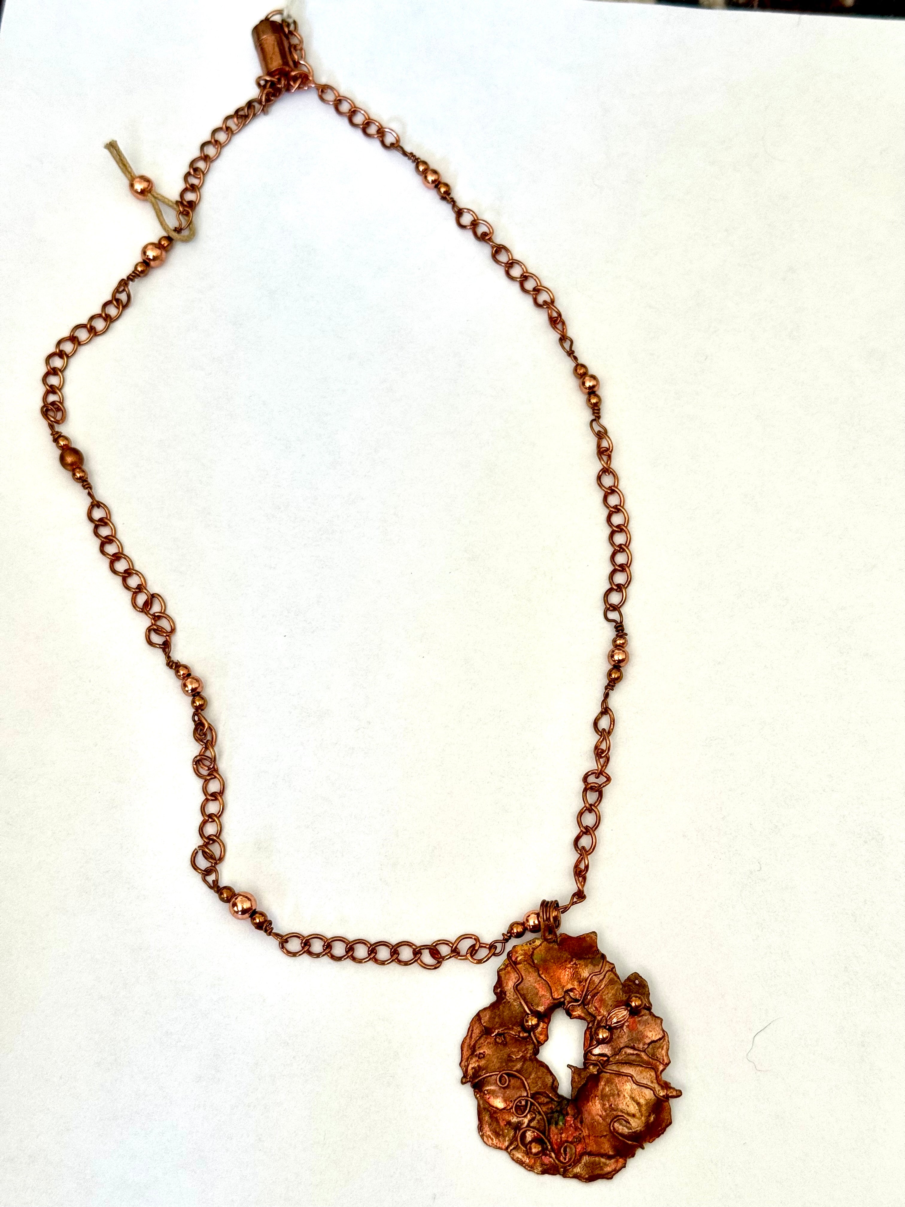 Vintage Handmade Copper Necklace